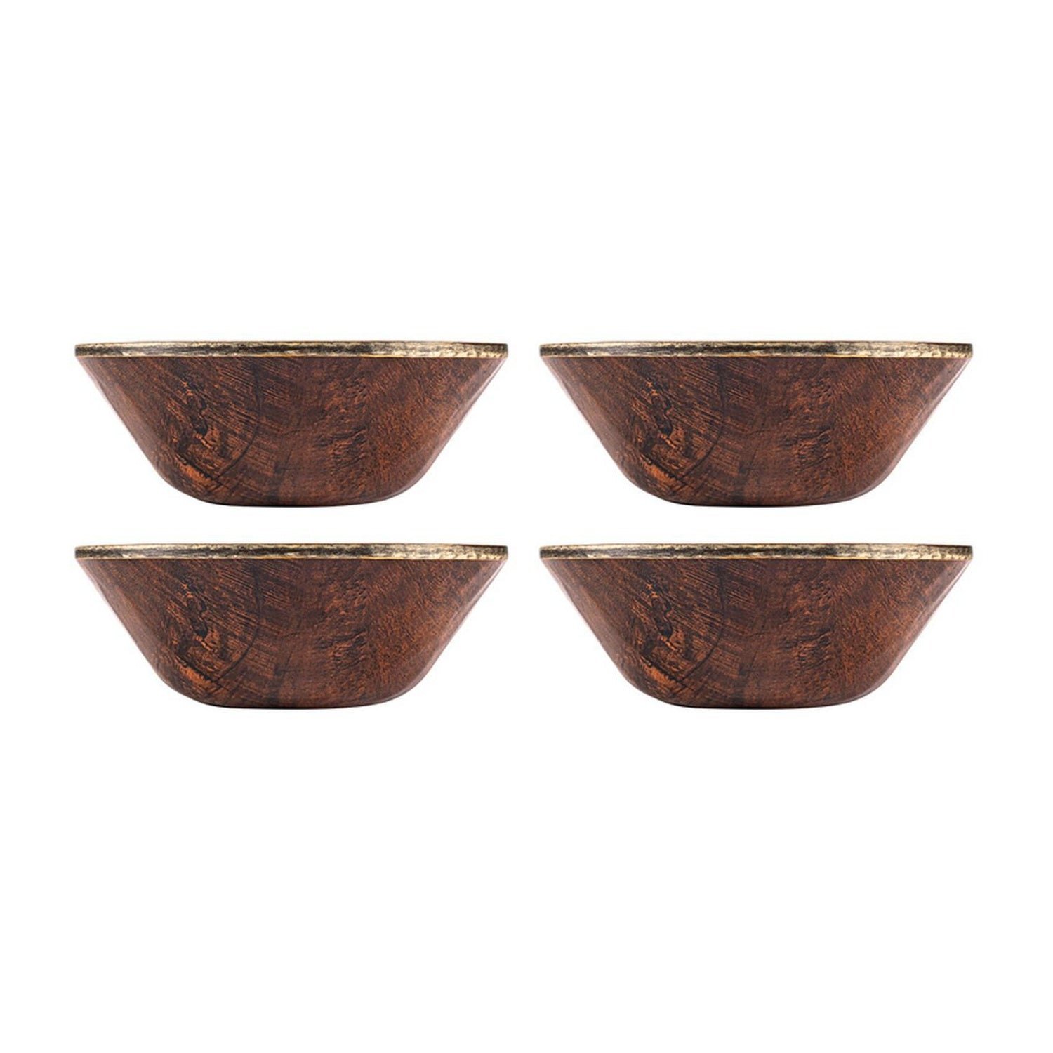 Turgla Home Turgla Composite Round Brown Composite Salad Bowls, Set Of Four