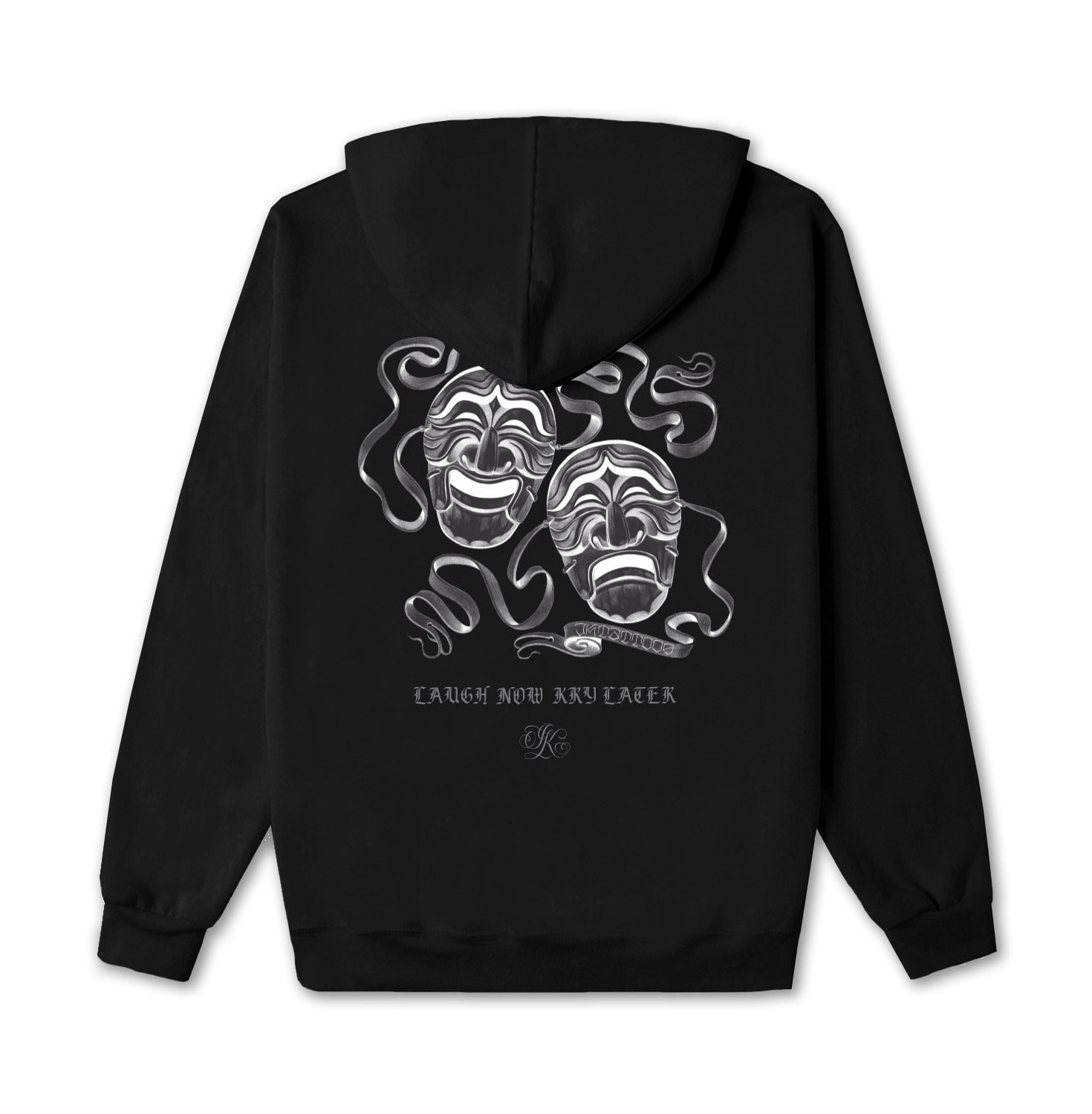 Korelimited Laugh Now Kry Later Zip Up Hoodie In Black In Black