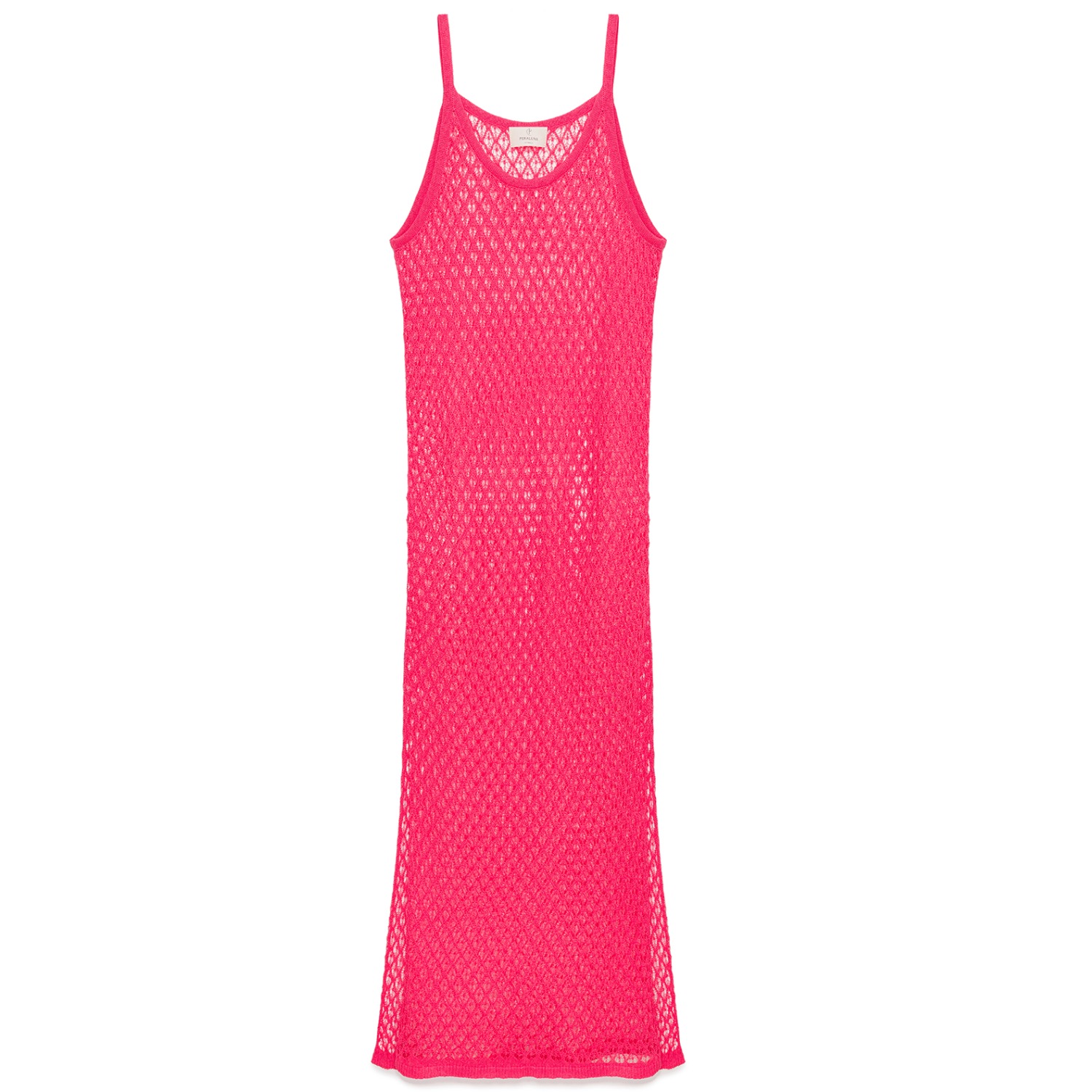 Women's Orange Honeymoon Openwork Knit Beach Dress In Coral | Large | Peraluna