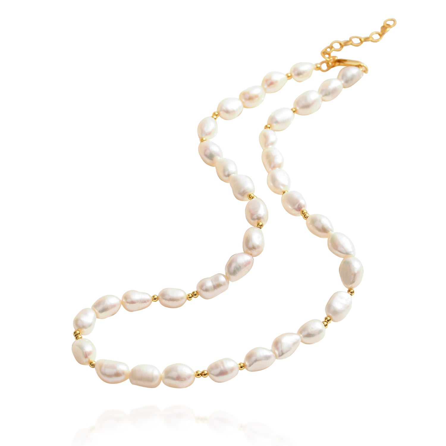 Classicharms Mera Baroque Freshwater Pearl Beaded Necklace In White