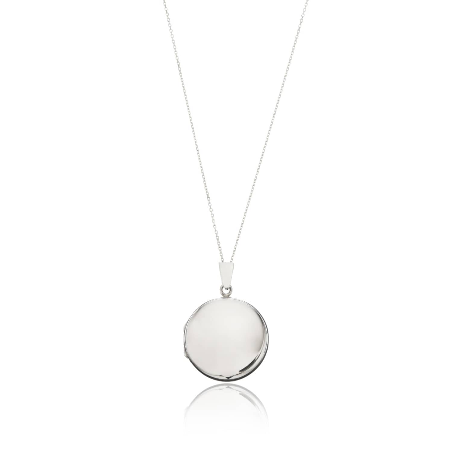 Round silver necklace sale