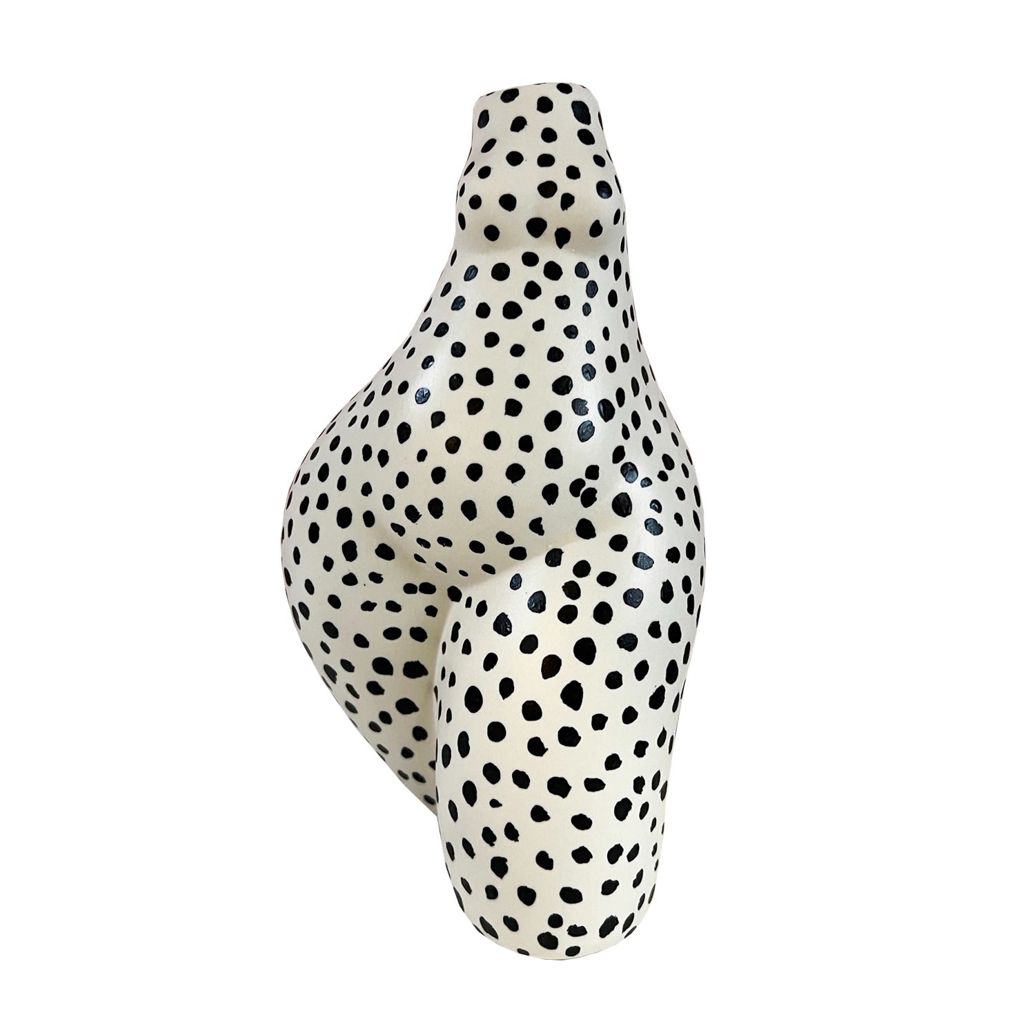 Black / White Black And White Leopard Booty Vase Quillattire