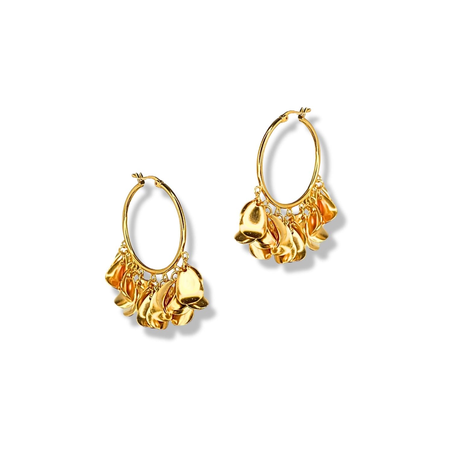 Jaredjamin Women's Gold Large Petali Click-top Hoop Earrings