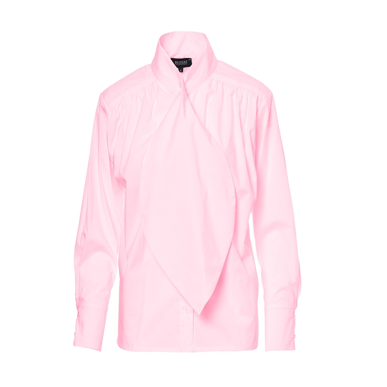 Bluzat Women's Pink / Purple Pink Shirt With Oversized Collar In Pink/purple