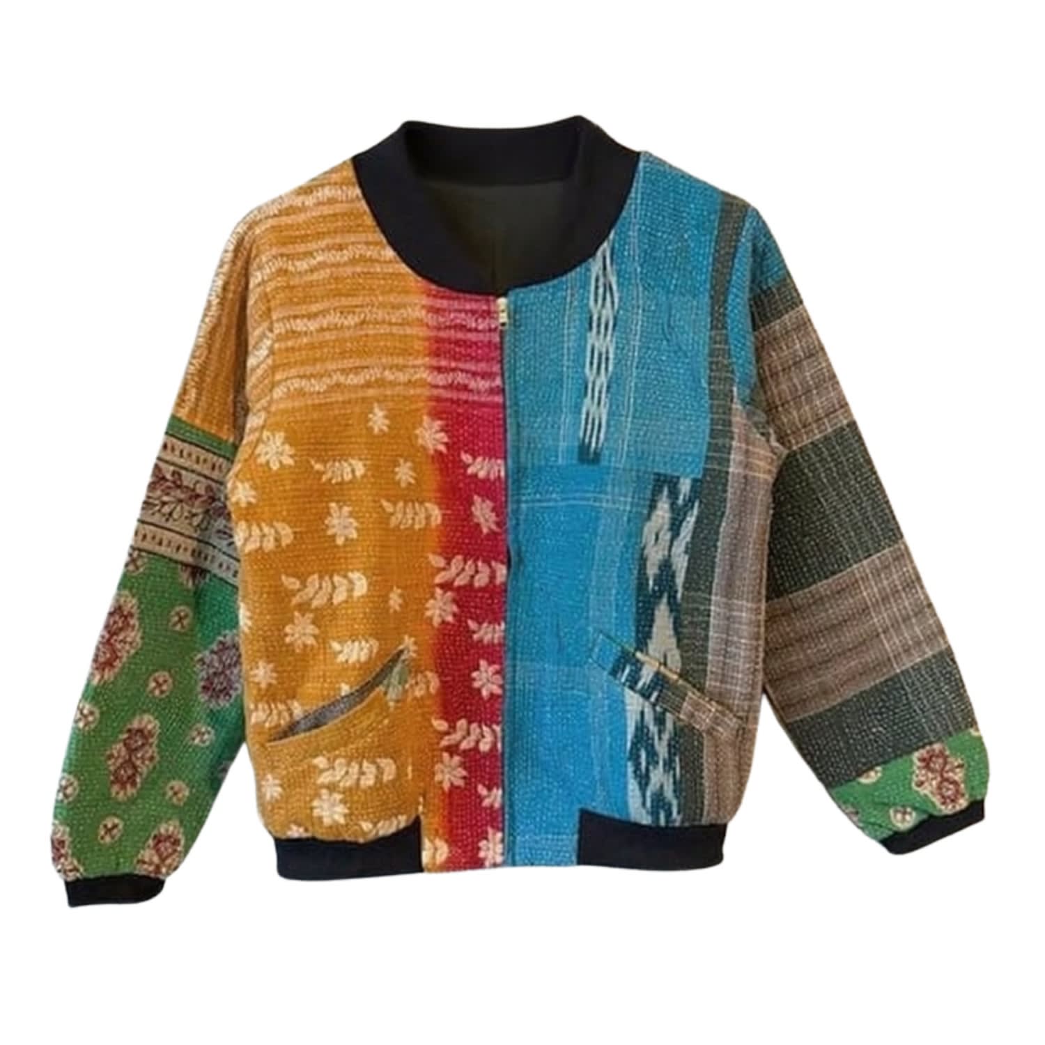 Transcend Women's Nadia Kantha Bomber Jacket – Tapestry In Multi
