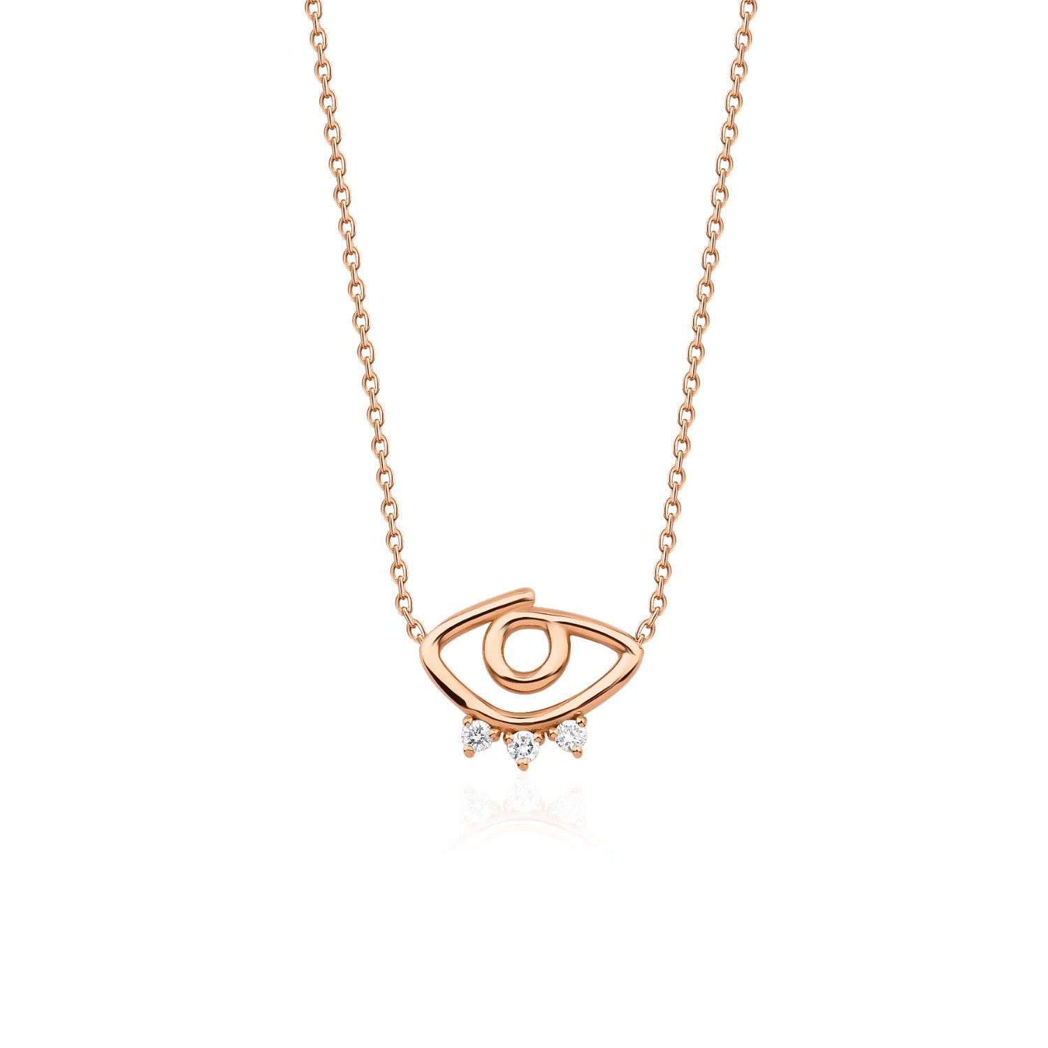 Melez Mini Atelier Women's Rose Gold / Gold Lumos Necklace - Solid Rose Gold With Diamonds