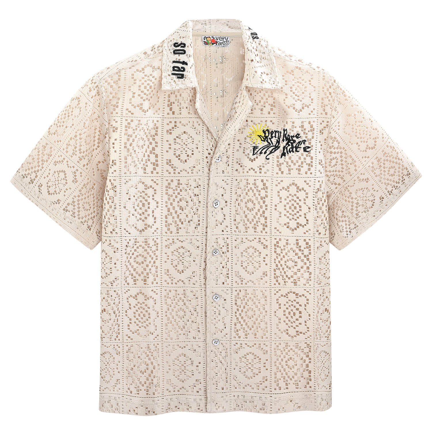 Veryrare Men's White Solar Crochet'd Shirt In Neutral