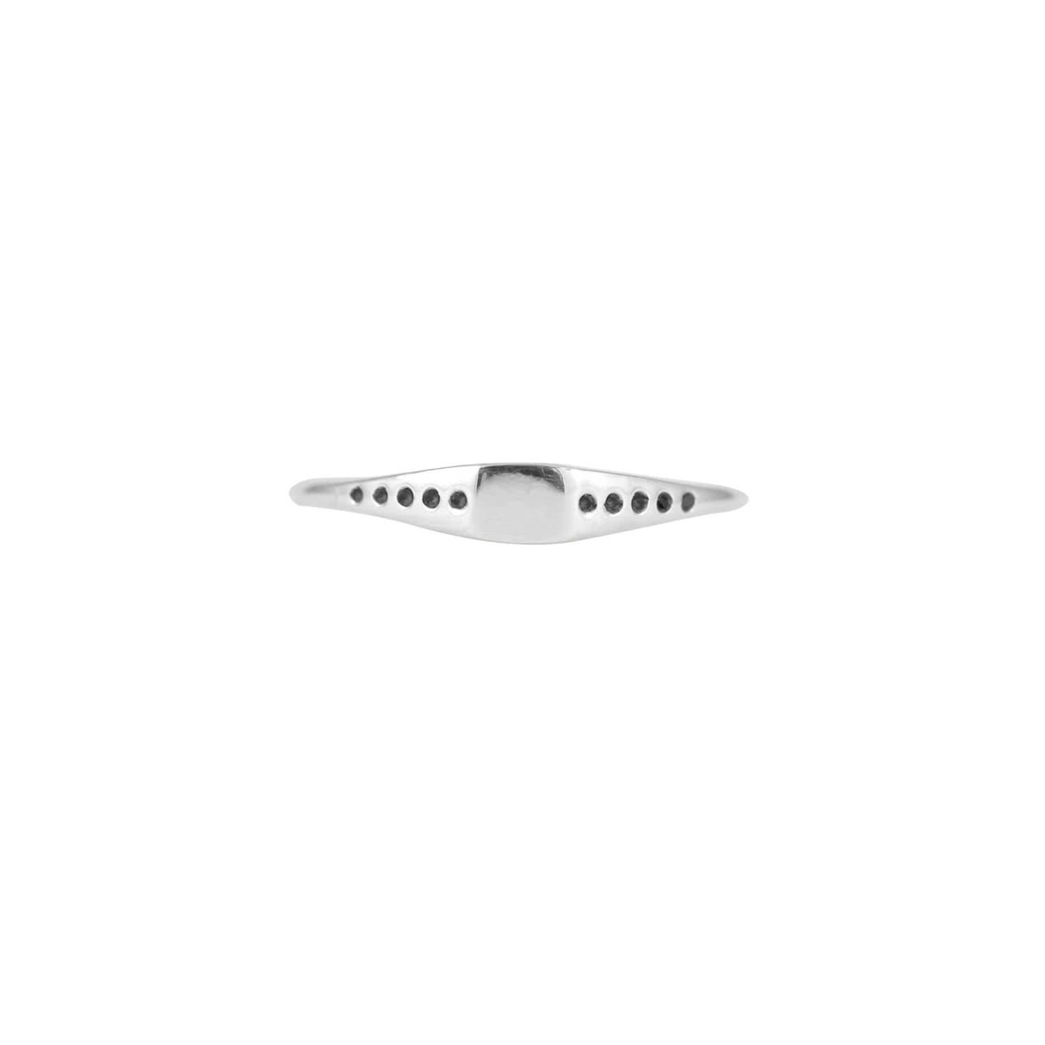 Square Shield Mini Signet Ring F 1 2 UK Lee Renee Wolf Badger