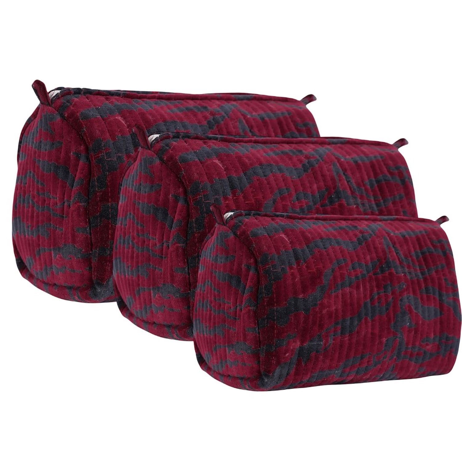 The Tiger Velvet Three Piece Travel Set In Red | Conscious Yoga Collective