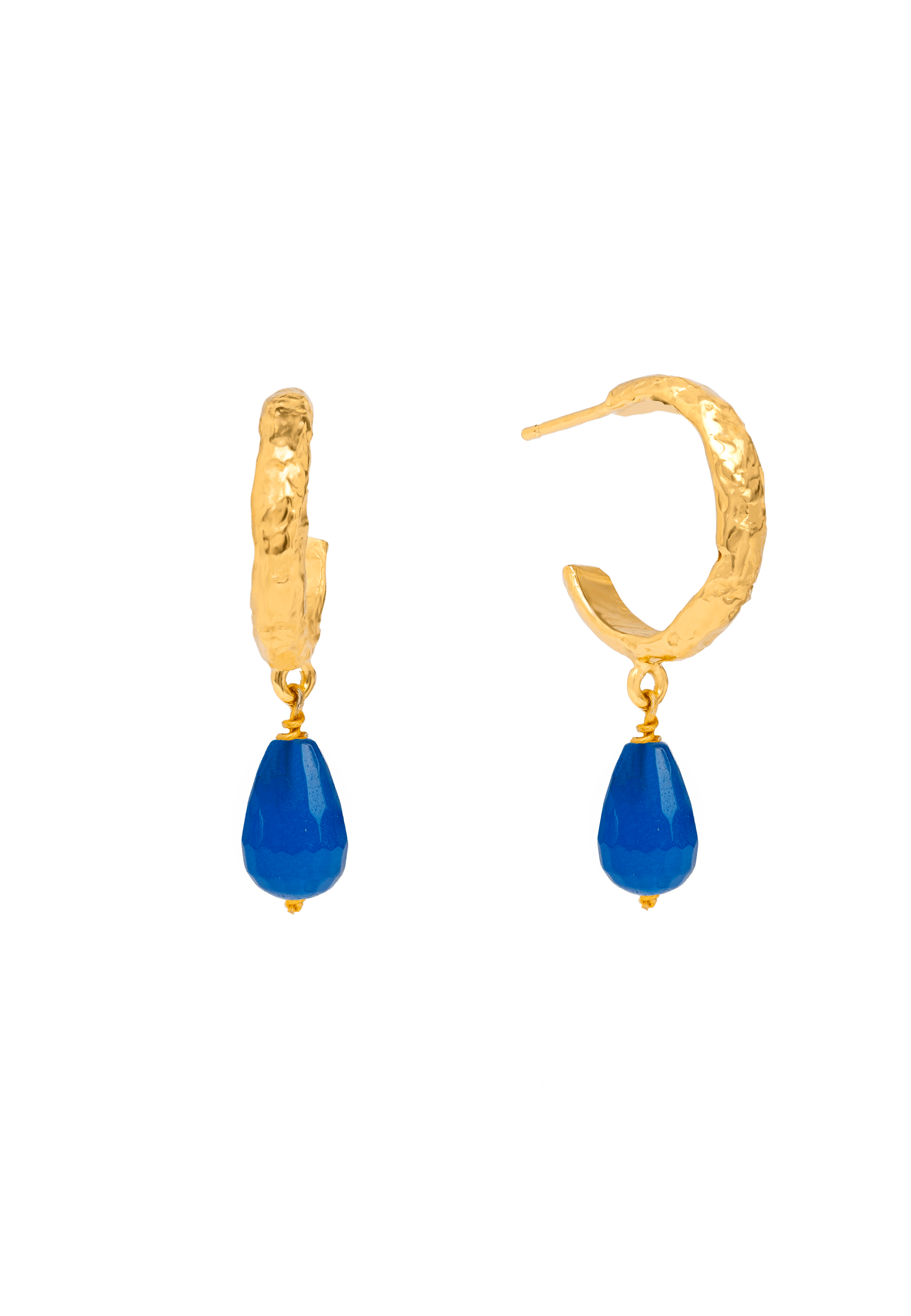 Women’s Gold / Blue Sadie Blue Hoop Earrings Lavani Jewels