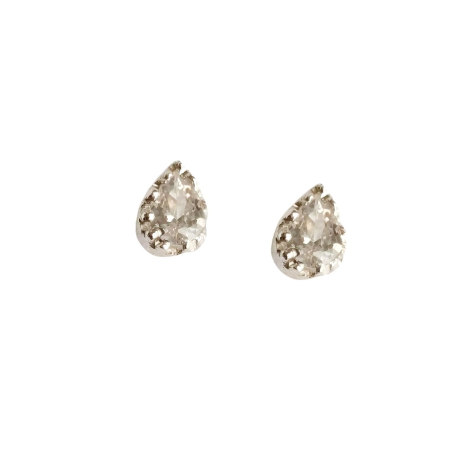 Women’s Silver Nova Pear Cut Lab Diamond Earrings Lily Flo Jewellery