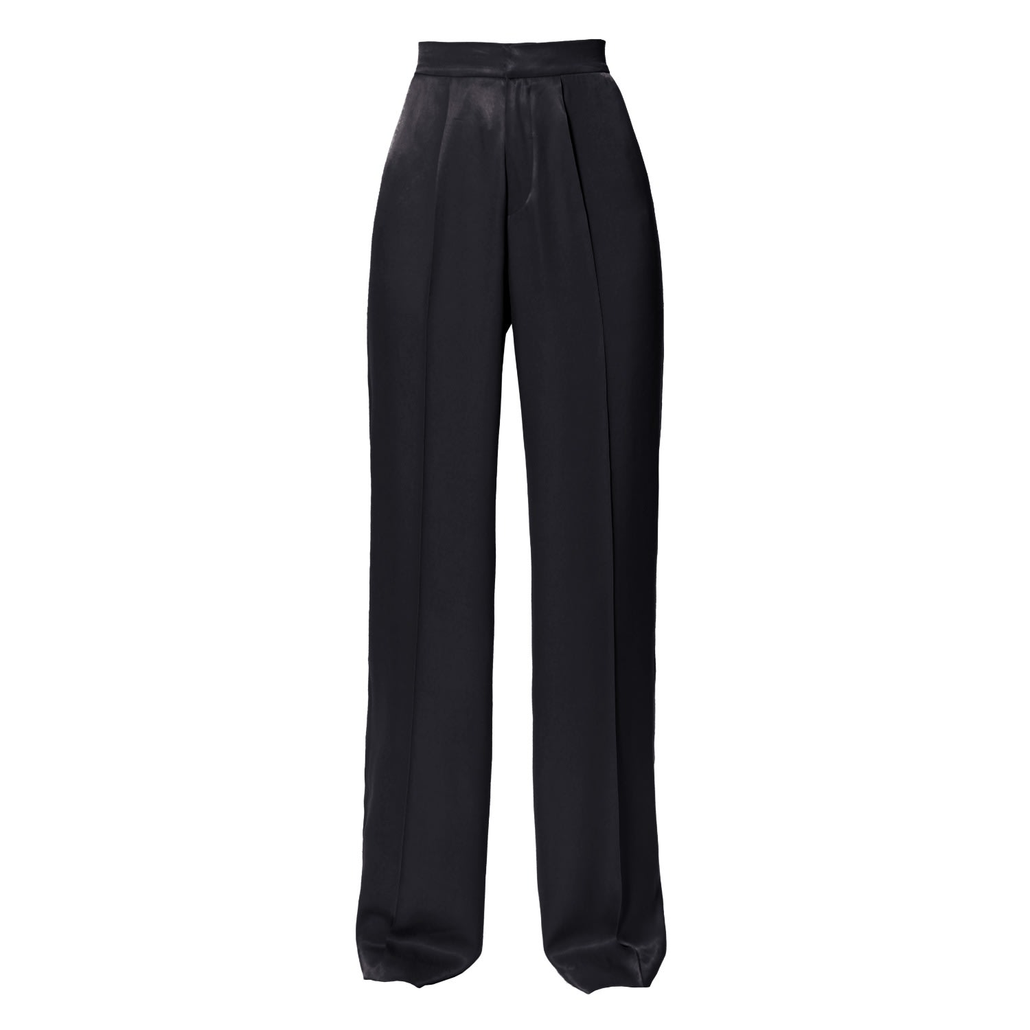 Women’s Jessie Satin Glossy Black Trousers Small Aggi