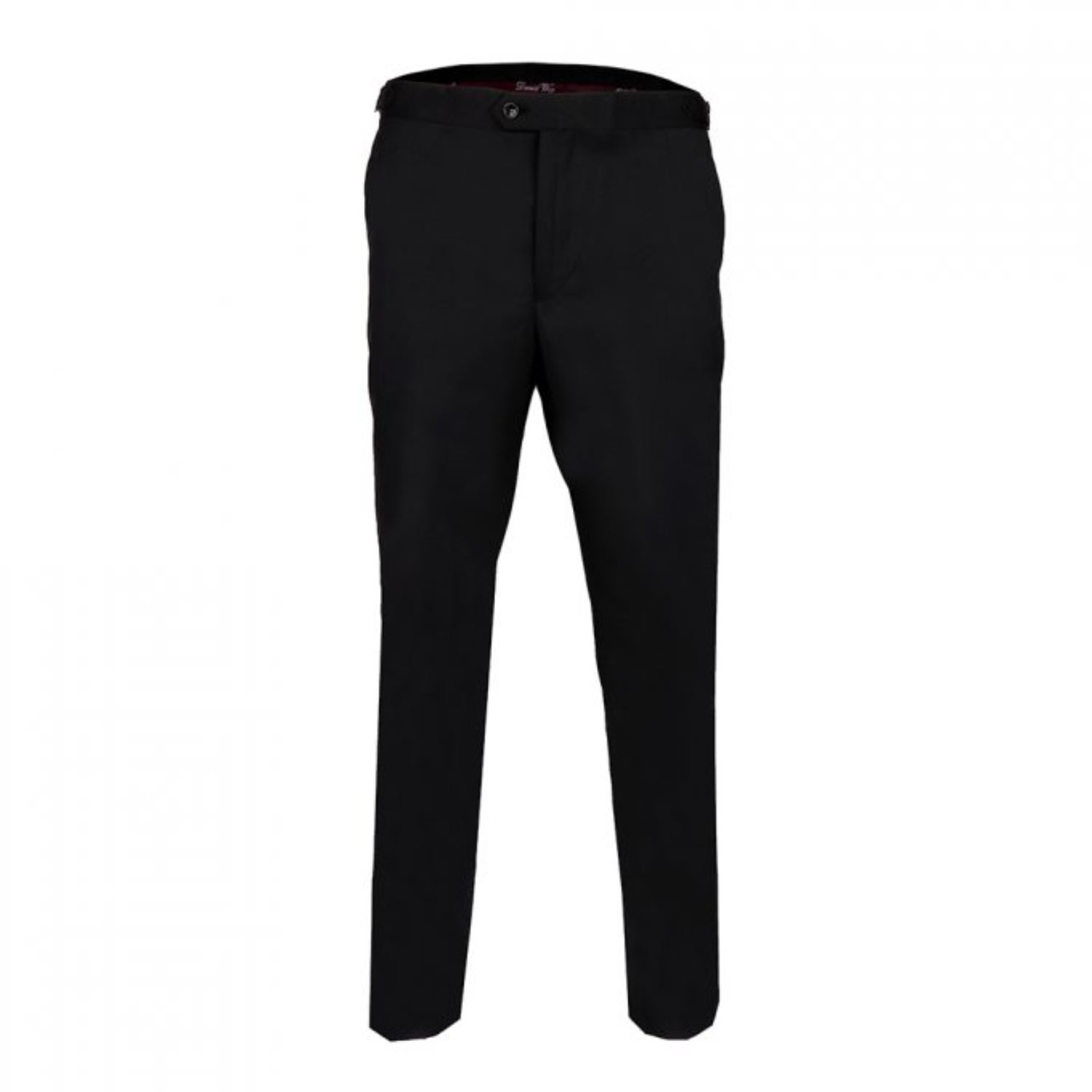 Men’s Plain Dress Trousers With Side Adjusters - Black 32" David Wej