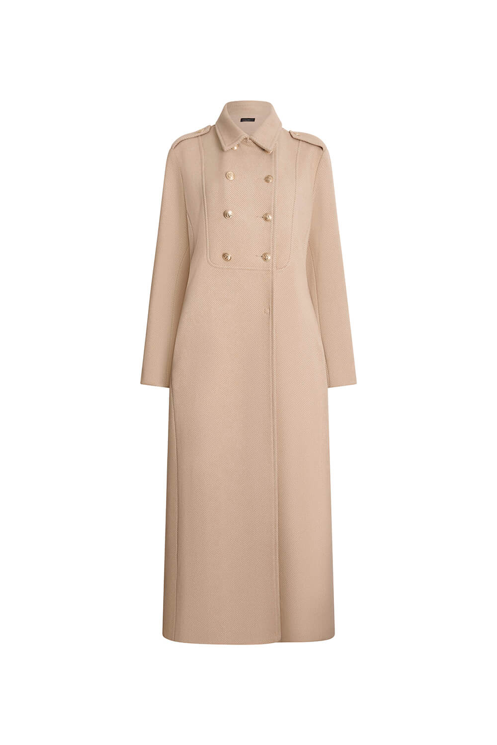 James Lakeland Long Military Coat In Brown