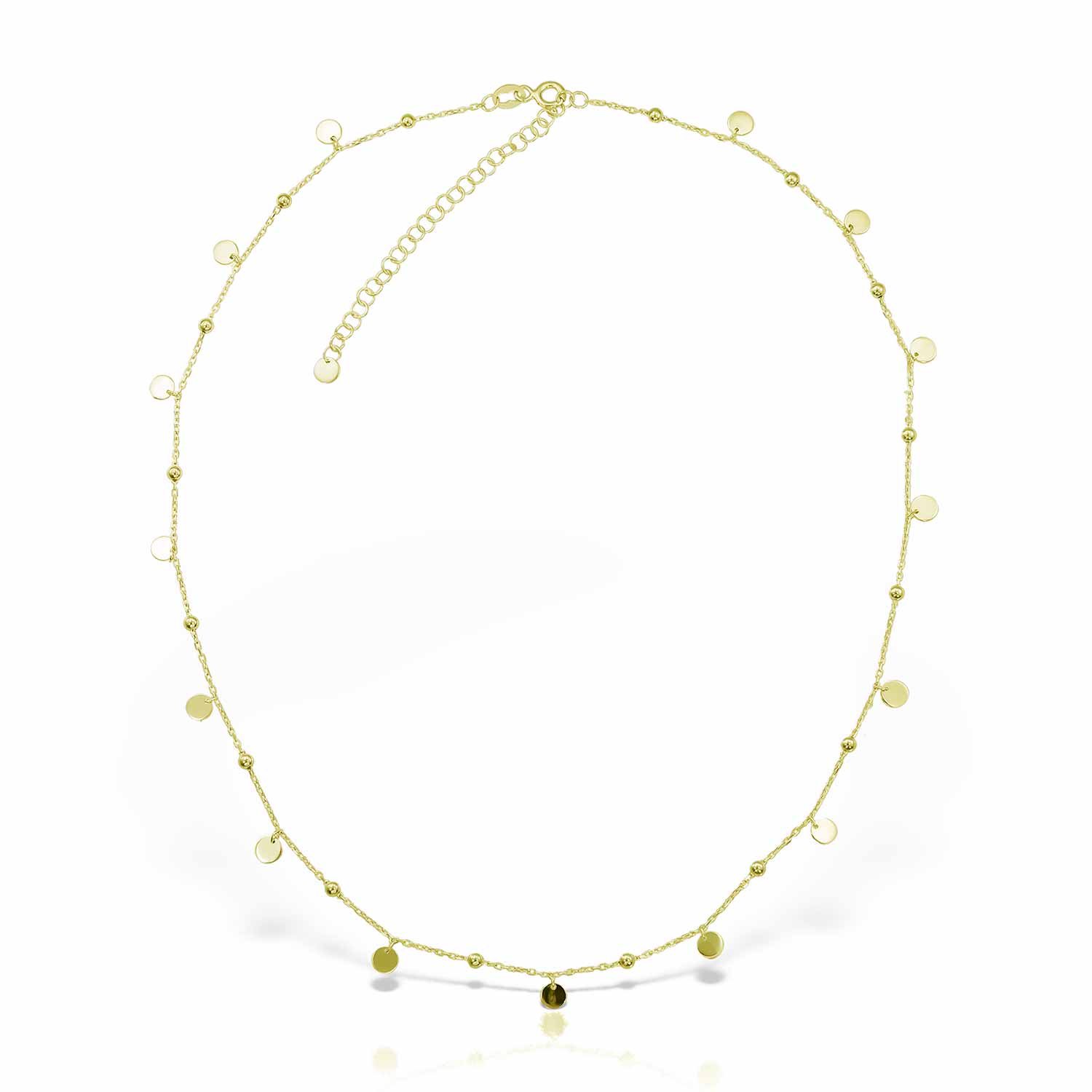 Obsidian Women's One By One Discs Charm Choker, Gold Vermeil In Gold
