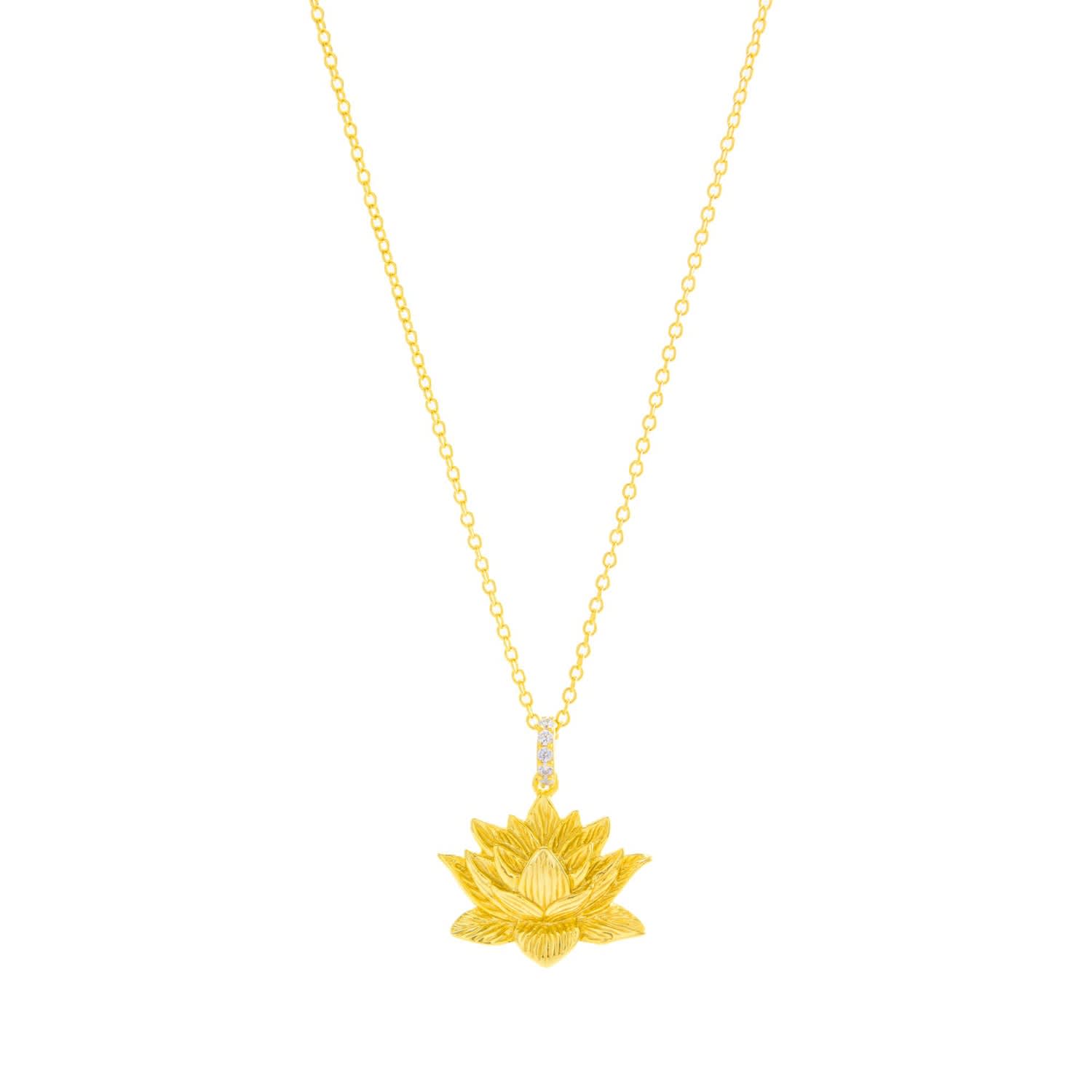 Awakened Lotus Necklace, Gold Over Sterling Silver | Seven Saints