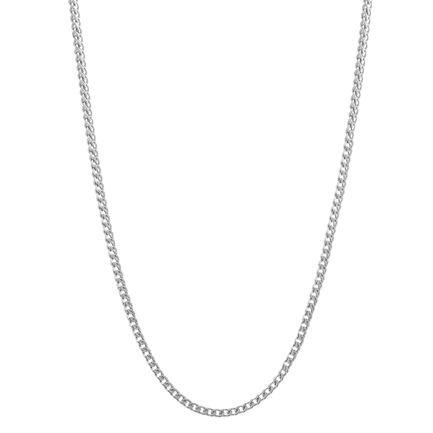 Nialaya Men's Silver Cuban Link Chain In 2mm