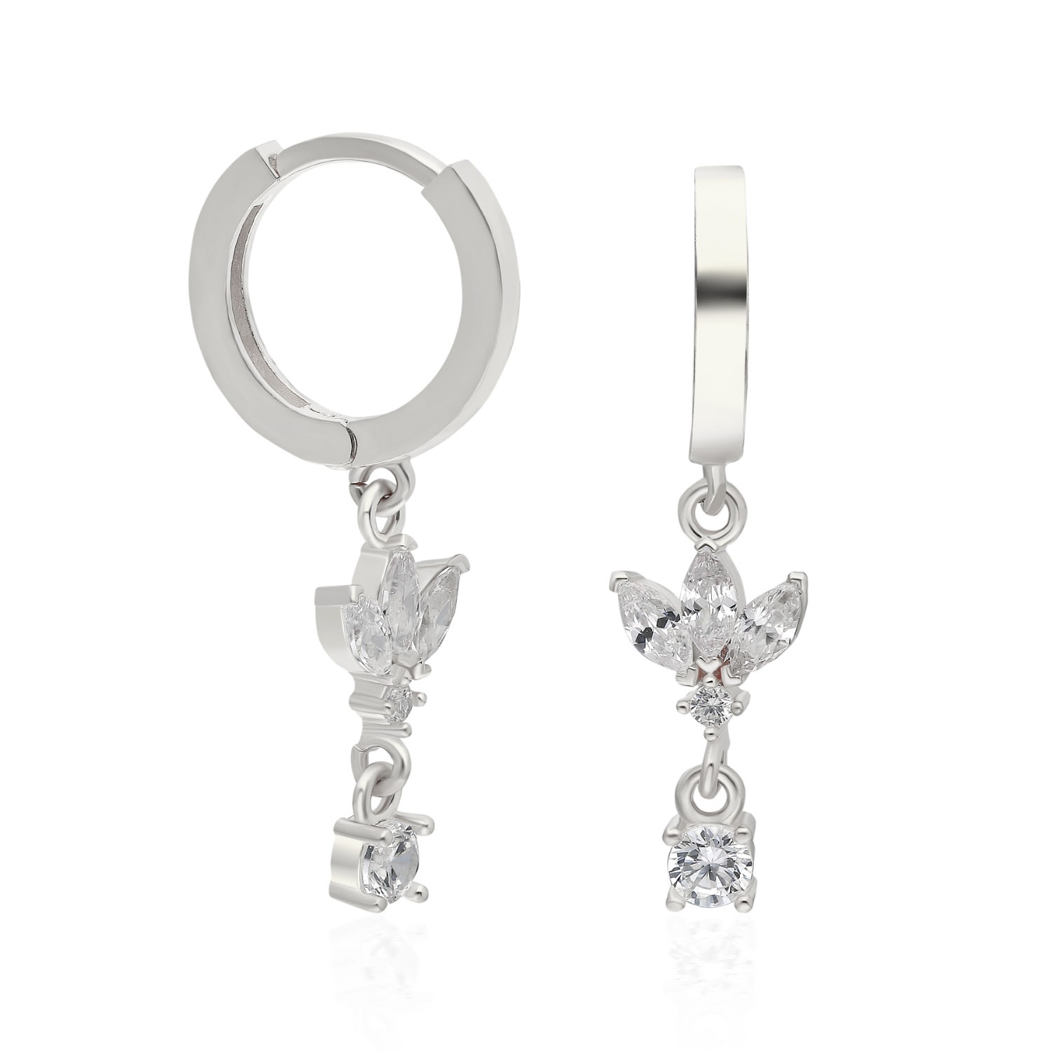 women's bella mia drop stone earring - silver miss happiness