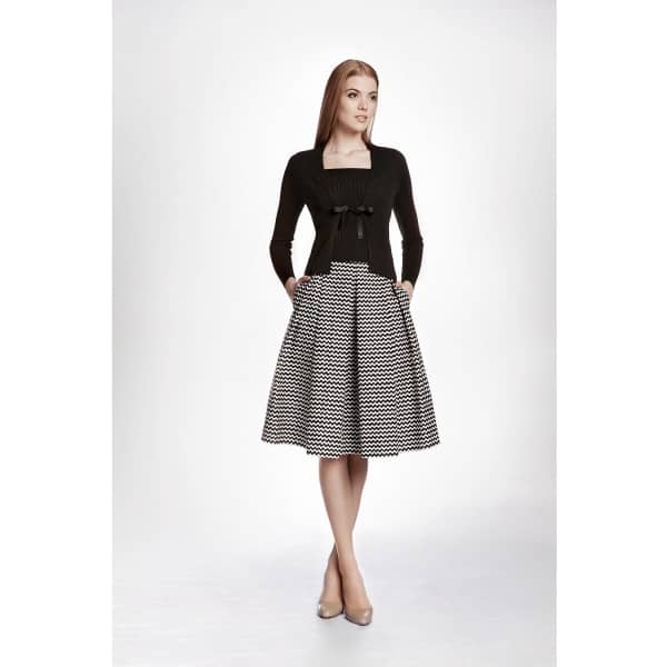 Rumour London Women's Black Lea Viscose Blend Fine Knit Cardigan & Vest