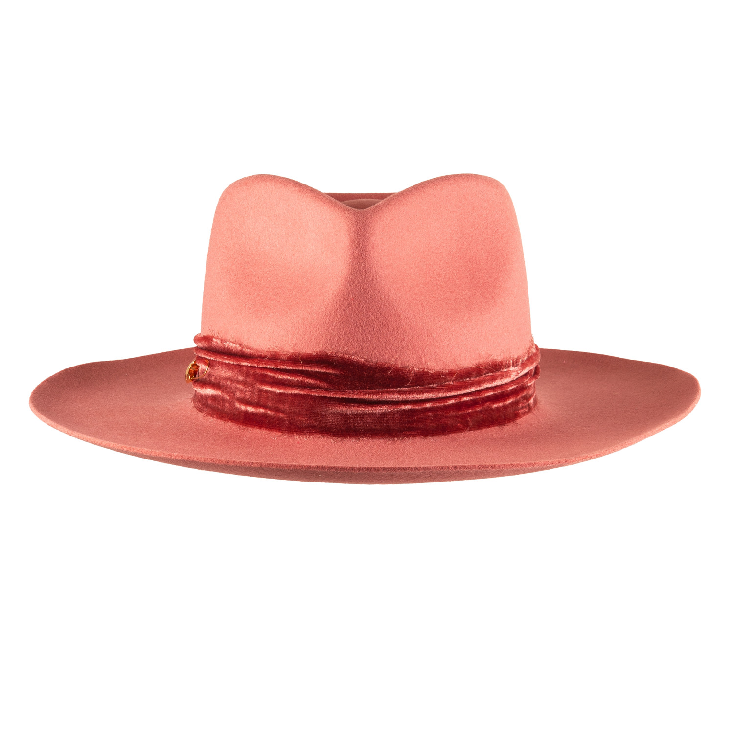 Women's Hendra Pink Velvet Fedora Hat | Small | Shaded the Label