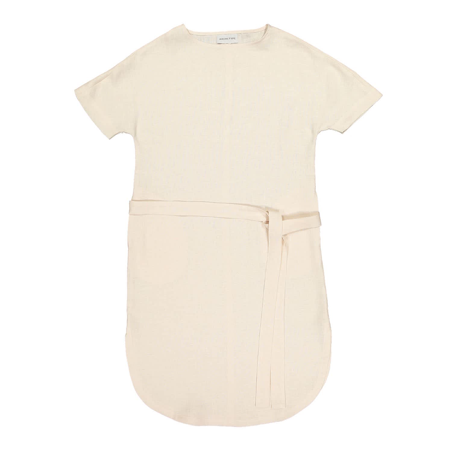 white linen t shirt dress