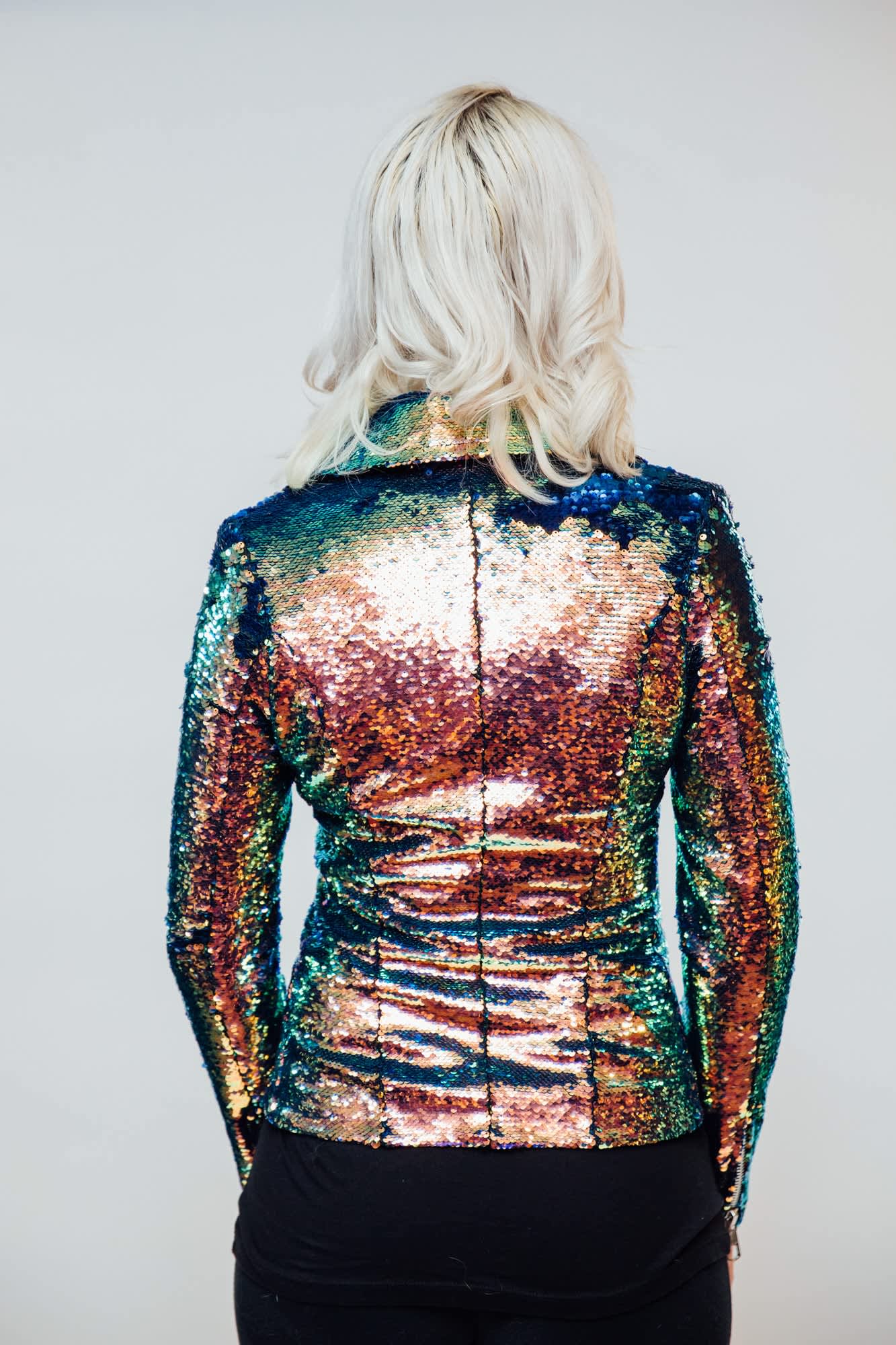 ジャケット・アウター AMERI IRIDESCENT COLOR SPRING COAT any-old-iron-oil-slick-moto-