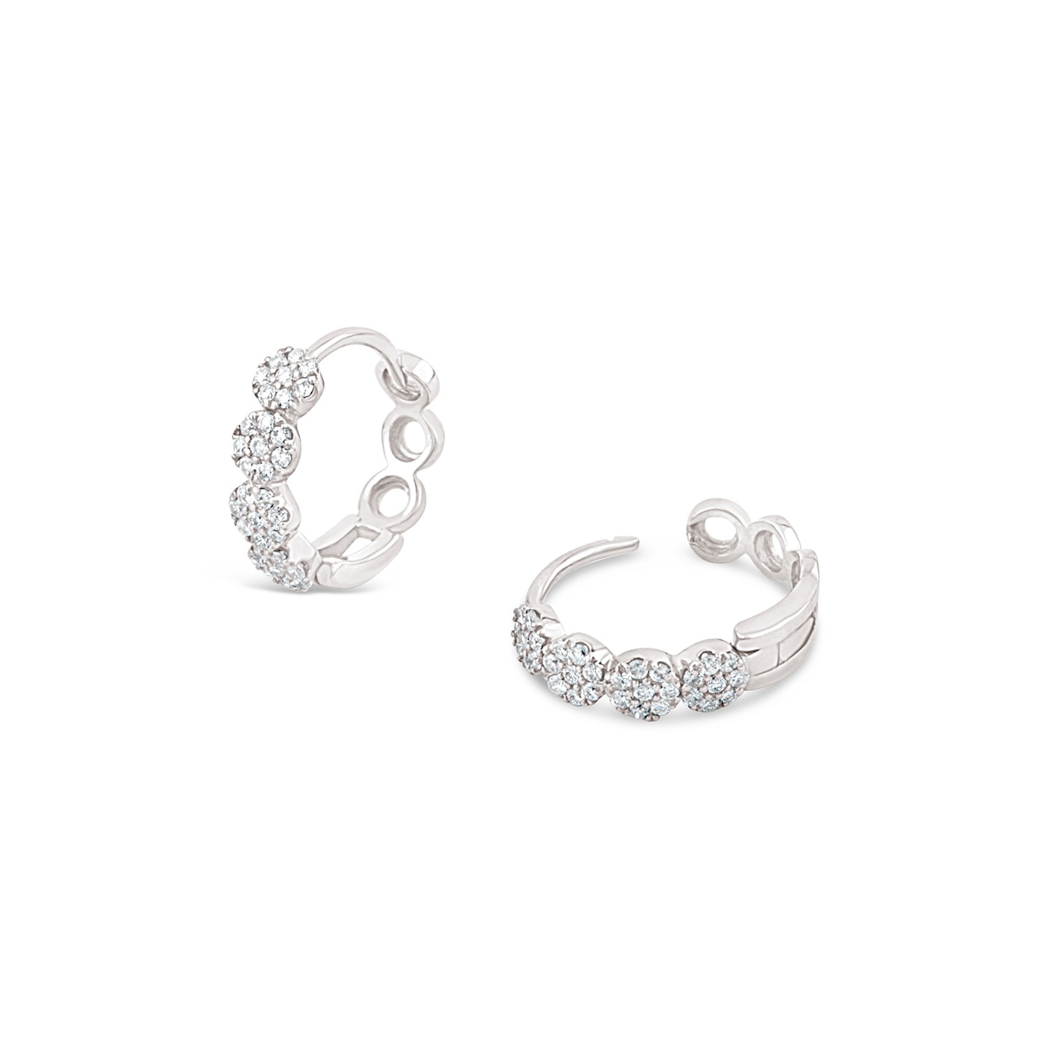 DINNY HALL WOMEN'S STARFLOWER LAB-CREATED DIAMOND HUGGIE HOOPS GOLD