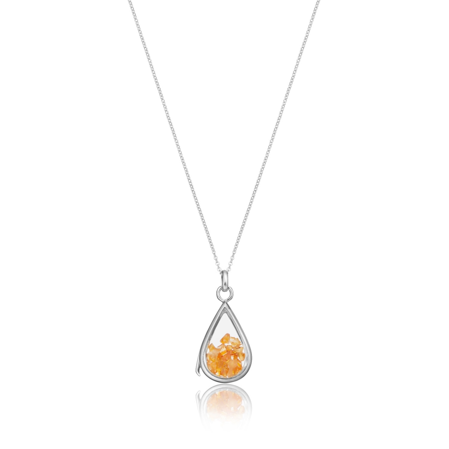 Lily & Roo Women's Sterling Silver Carnelian Birthstone Teardrop Locket In Silver