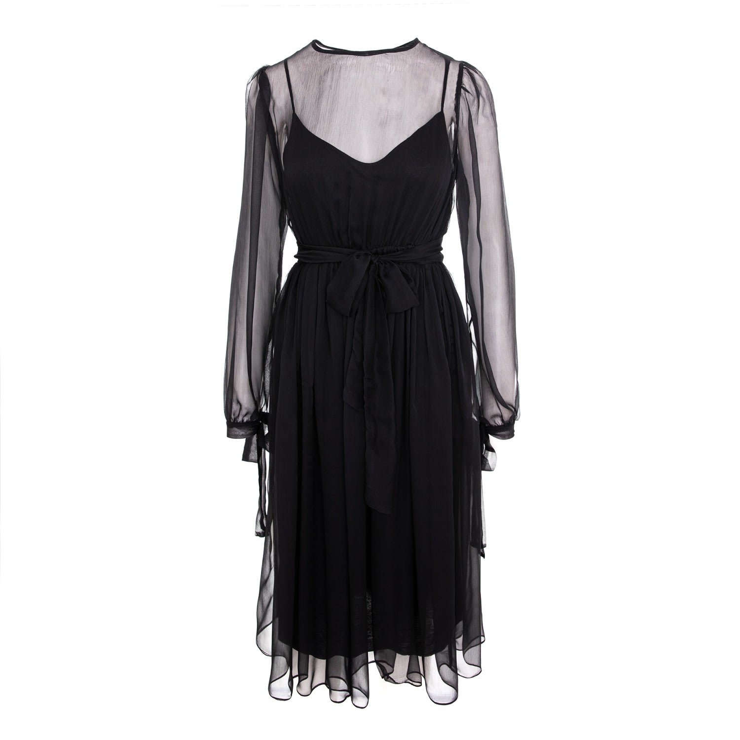 Framboise Women's Solena Black Midi Silk Dress In Black
