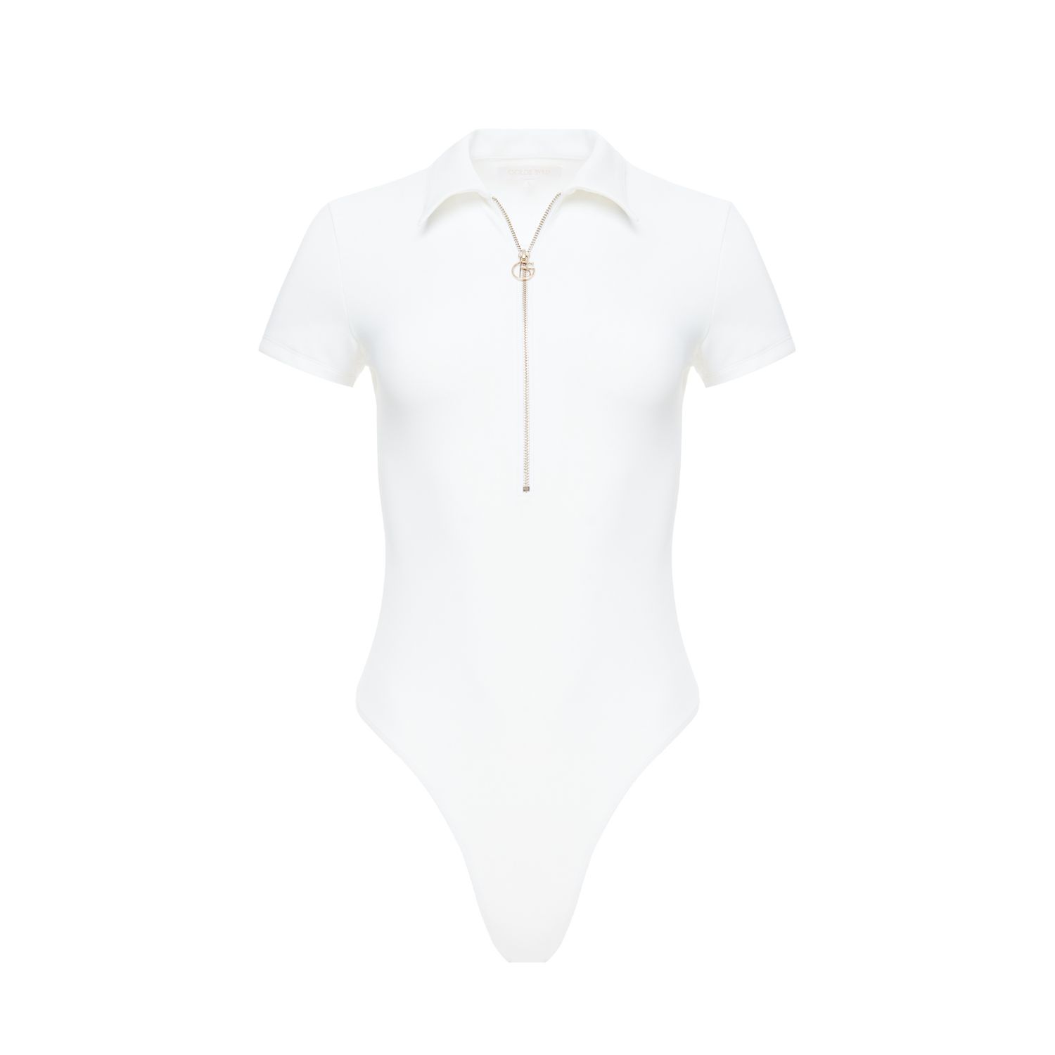 Goldie Byrd Women's Zip Front Smoothing Bodysuit - White In White