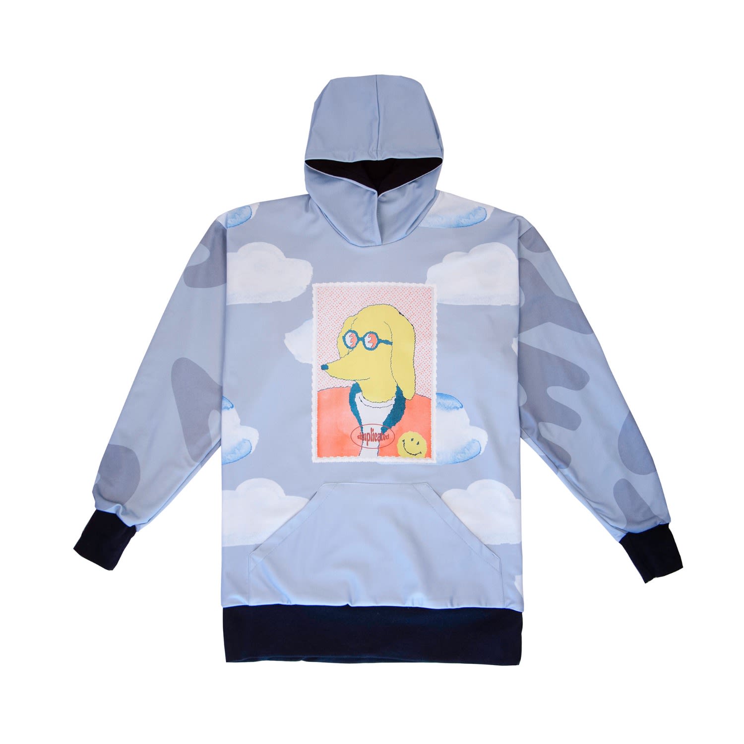 Women’s Blue / Yellow / Orange Full Print Hoodie In Blue With Doggo Design W Medium Mysimplicated