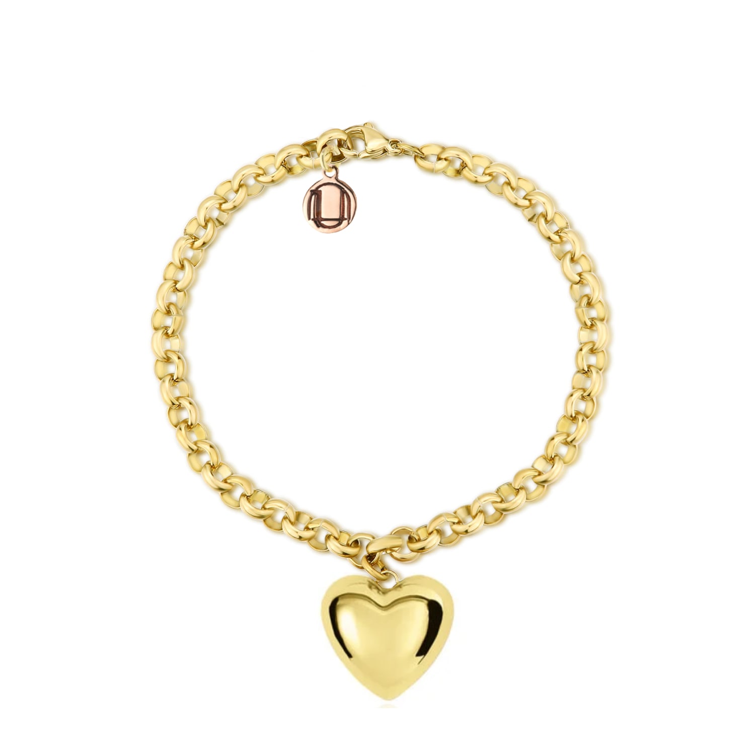 Unaloe Yellow Gold Vermeil Plated Sterling Silver Heart Bracelet – Elegant, Minimalist Jewelry, Perfect Gif