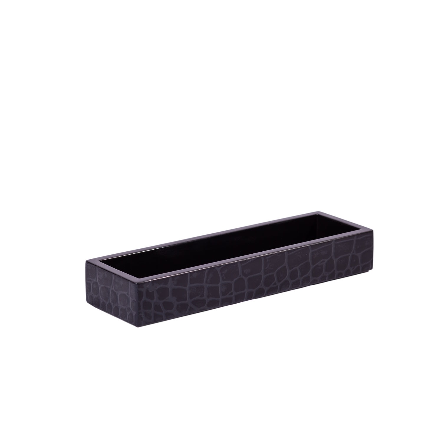 Black Chelsea Pen Tray - Croc Noir Posh Trading Company