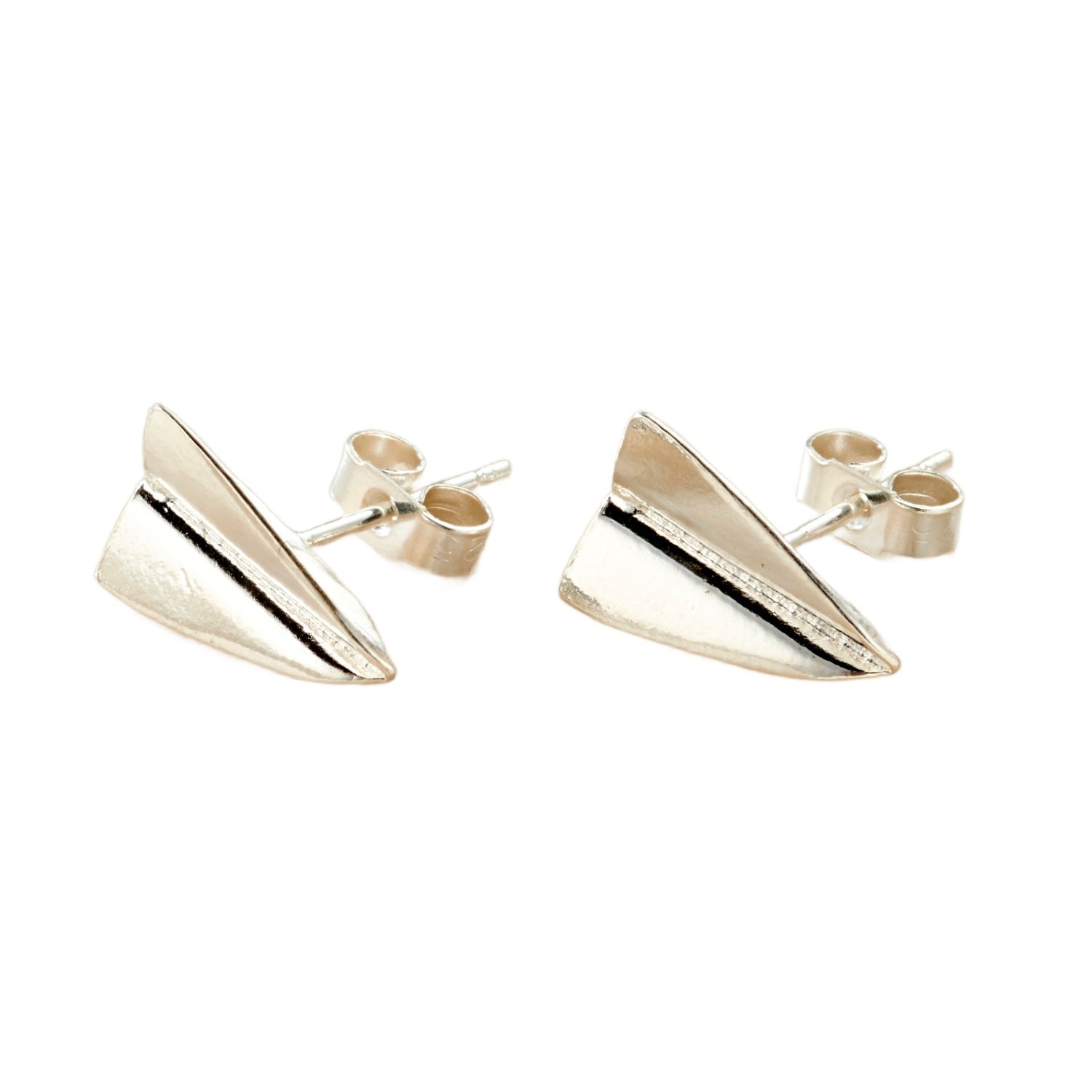 Posh Totty Designs Women's Sterling Silver Paper Plane Stud Earrings In Gold
