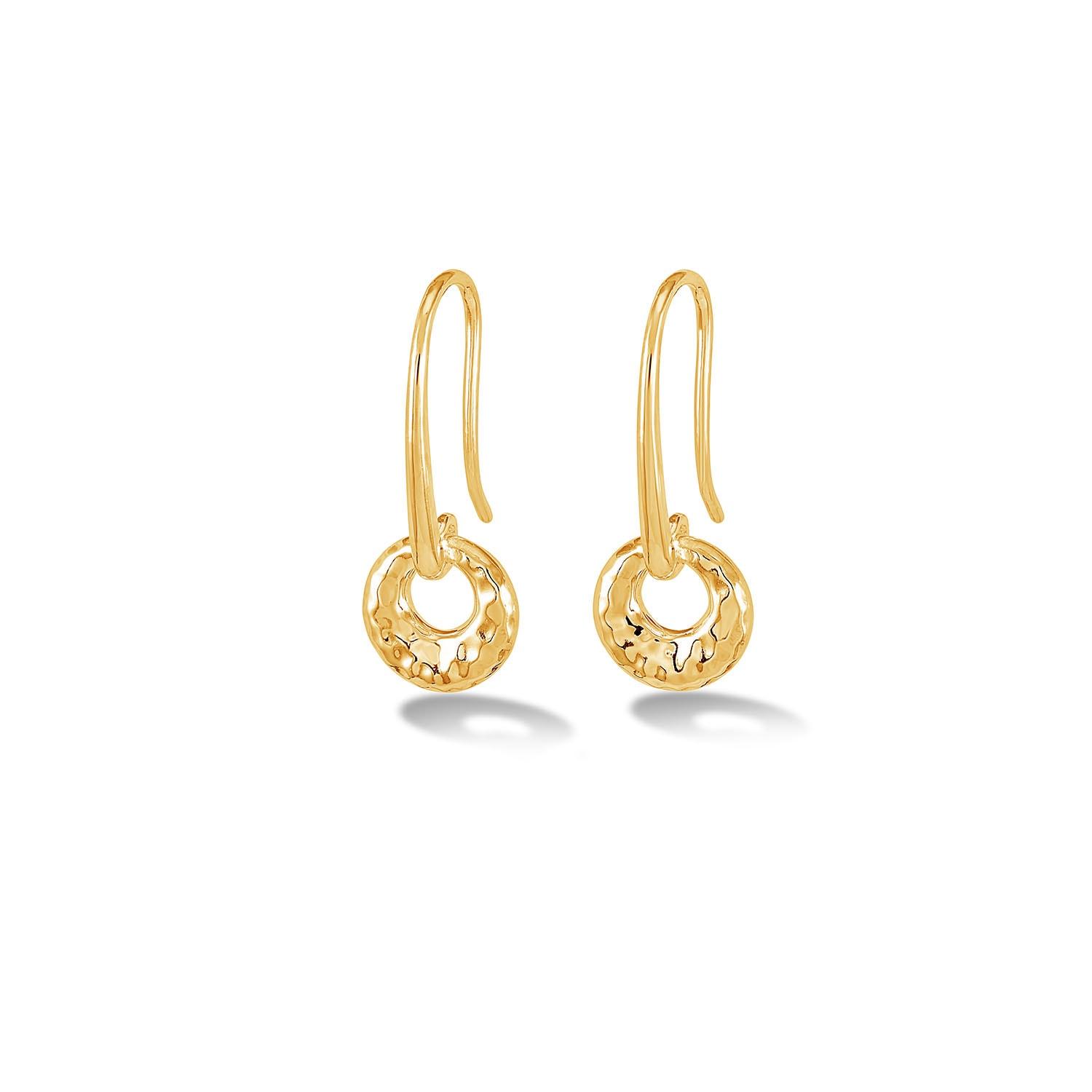 Dower & Hall Hammered Bean Drop Dangle Earrings In Gold