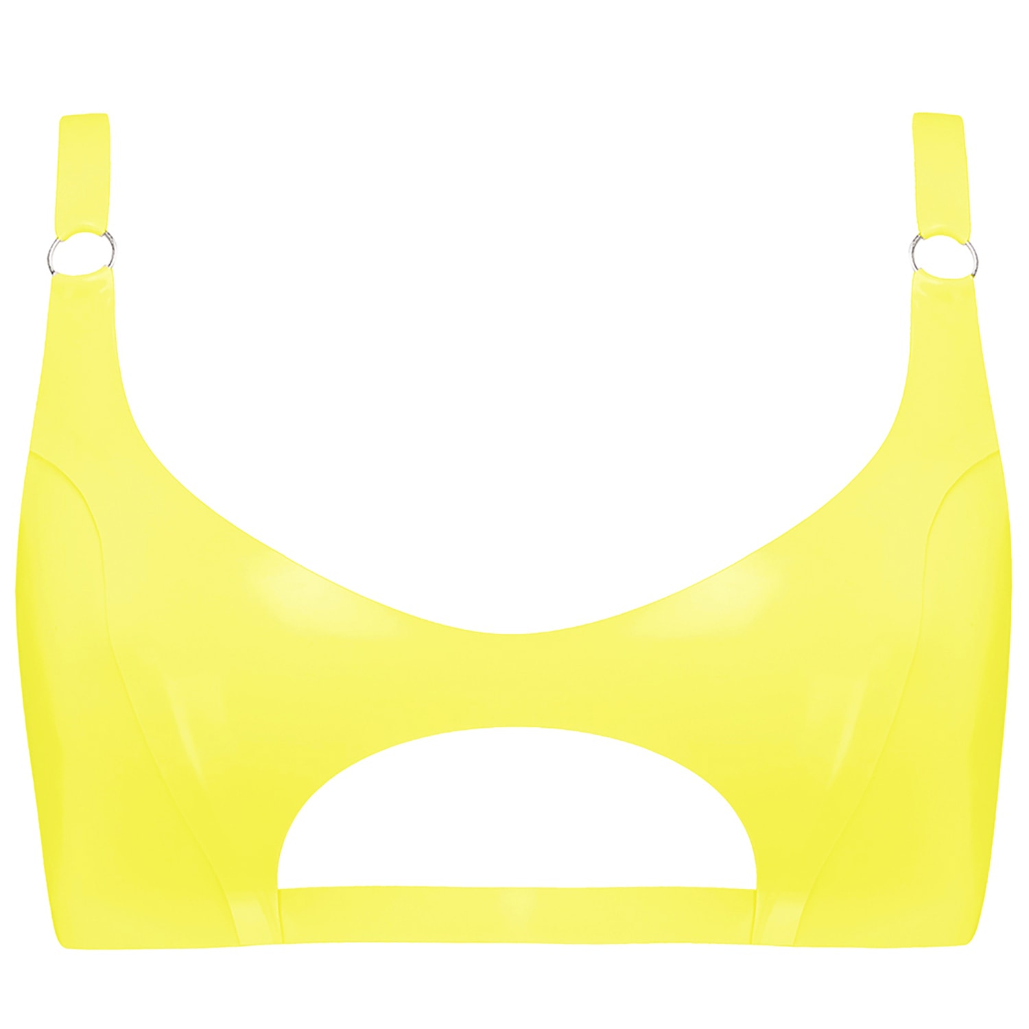 ELISSA POPPY WOMEN'S LATEX CUT OUT BRALETTE - YELLOW