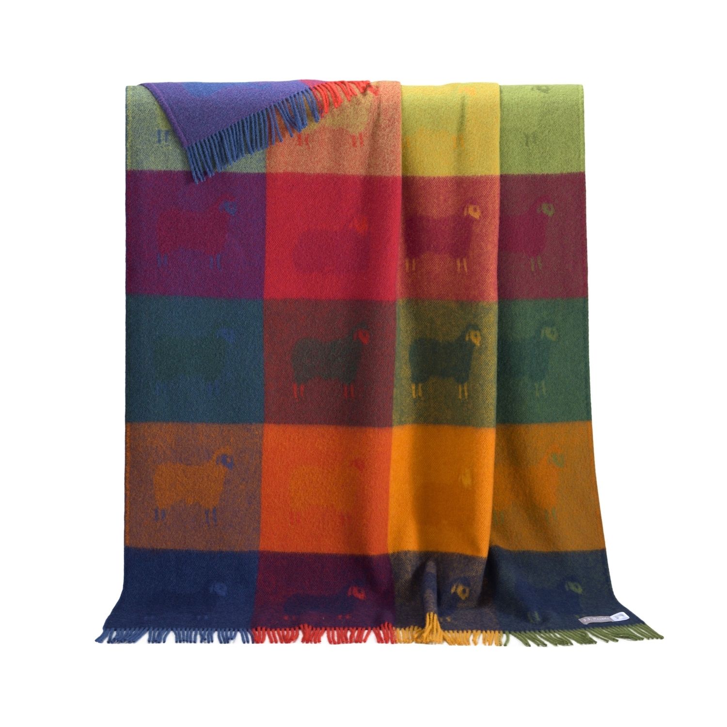 J.j.textile Autumn Check Sheep Wool Throw