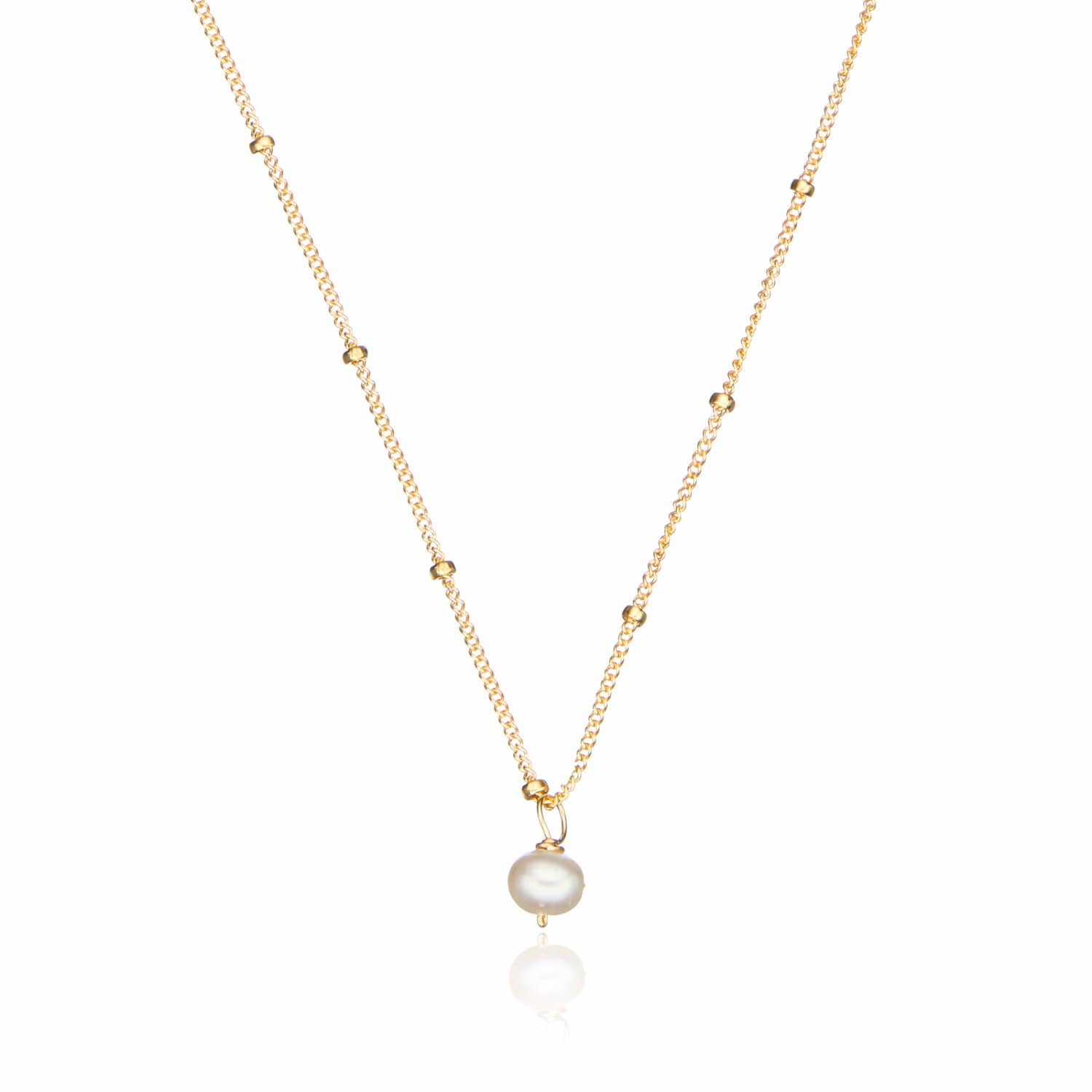 single pearl pendant gold necklace