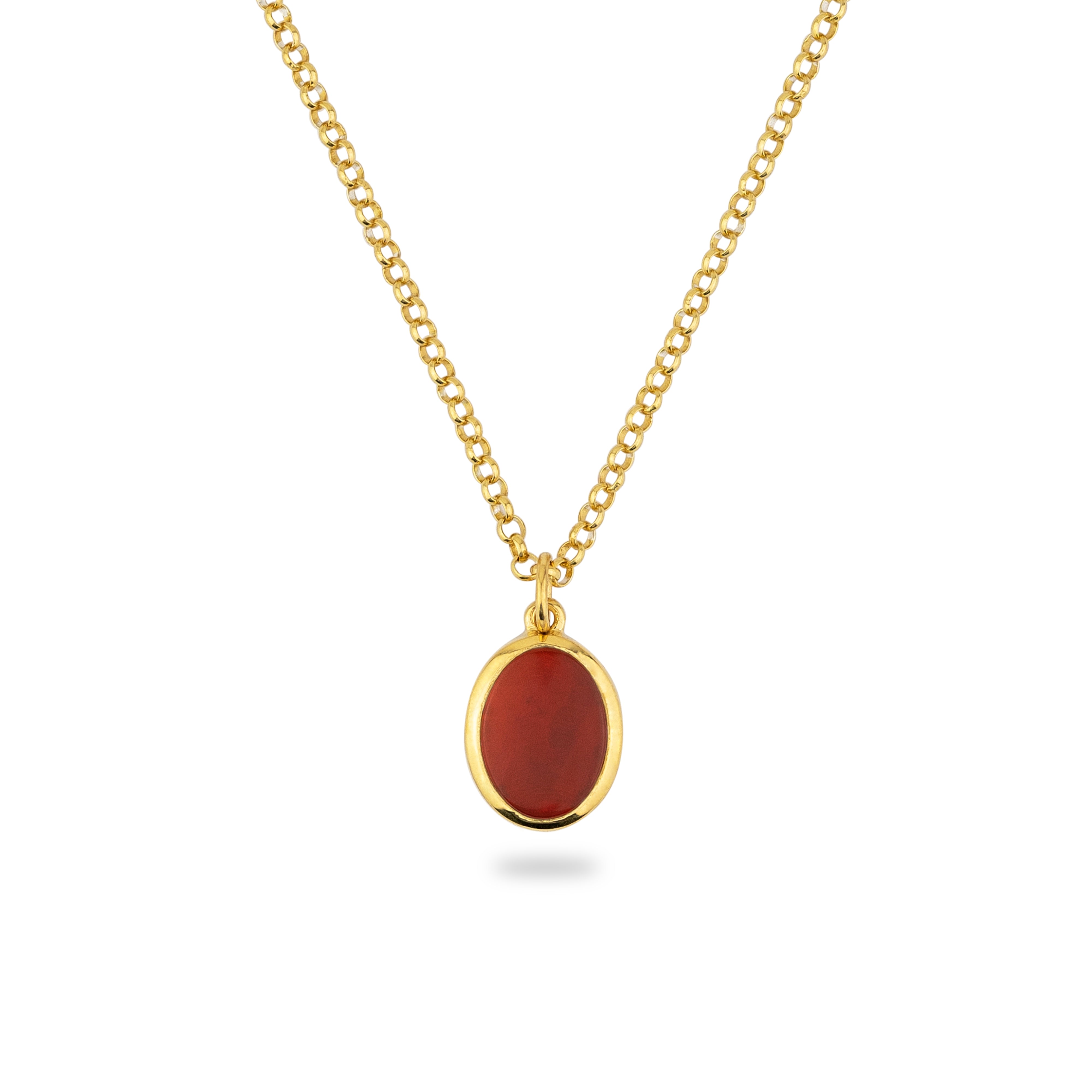 Women’s Gold Jamestown Carnelian Oval Stone Necklace & Pendant Phira London