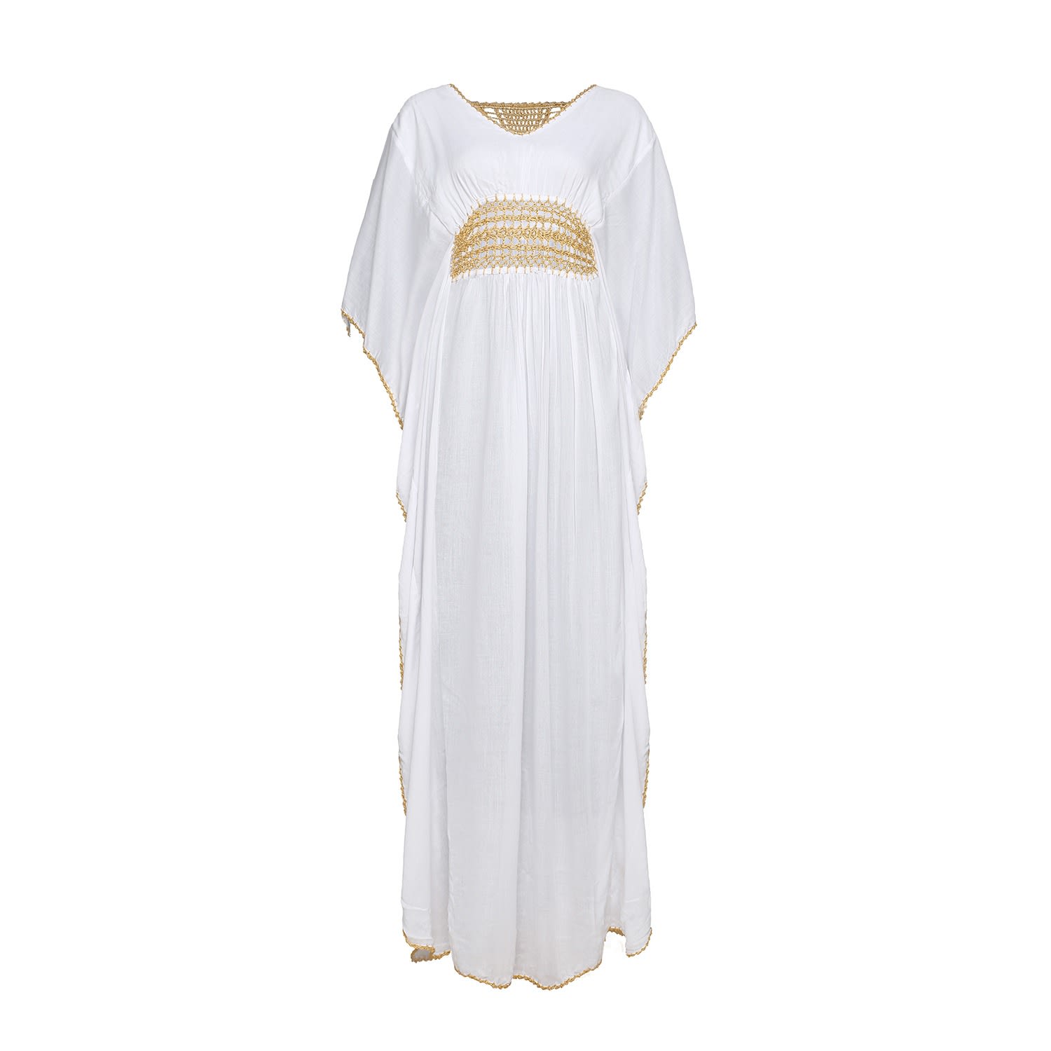 Women's White The Marrakech Maxi Kaftan | One Size | House of Dharma