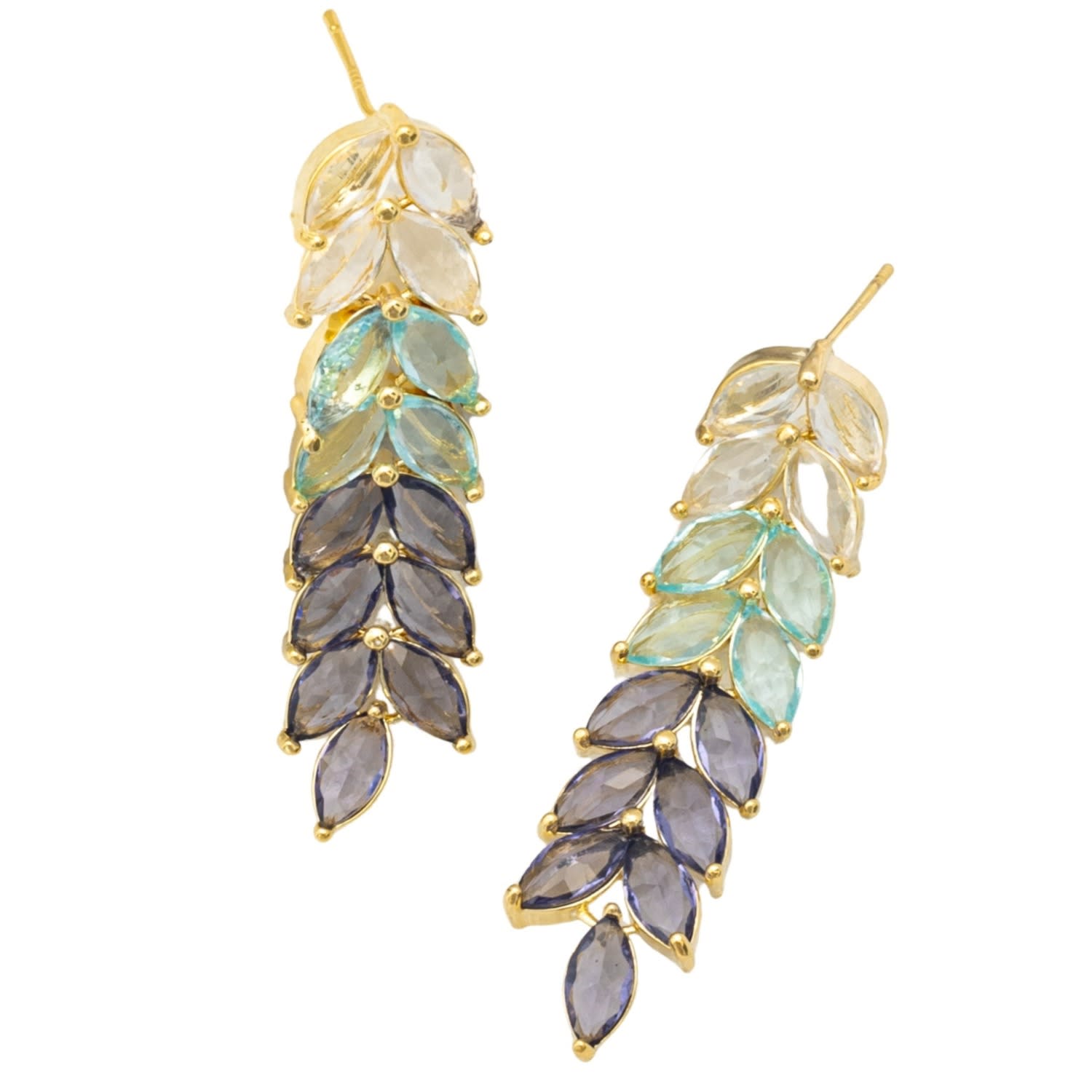 Starfish Project Women's Gold / Blue Eclipse Chandelier Earrings In Multi