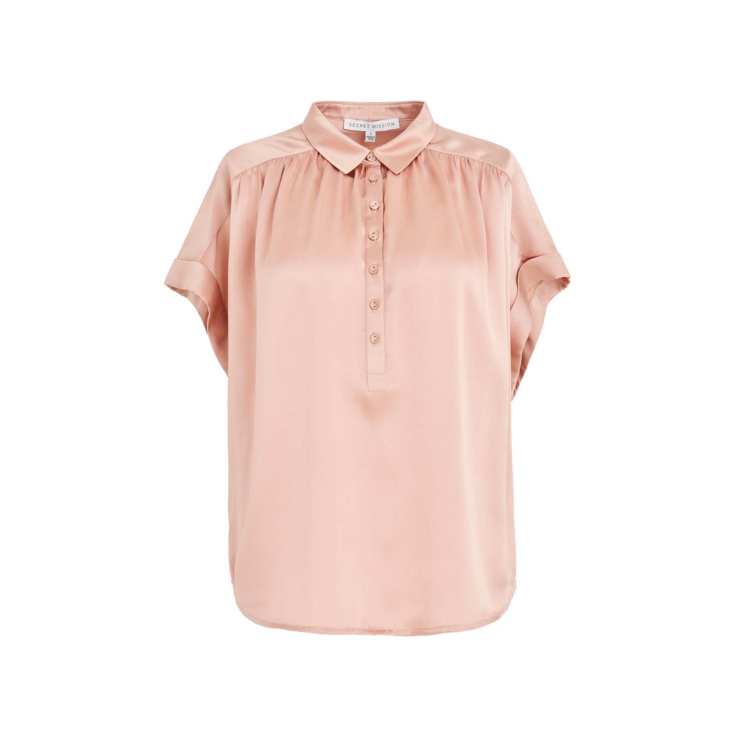 Secret Mission Women's Rose Gold Peggy Apricot Blouse - Silk In Neutral