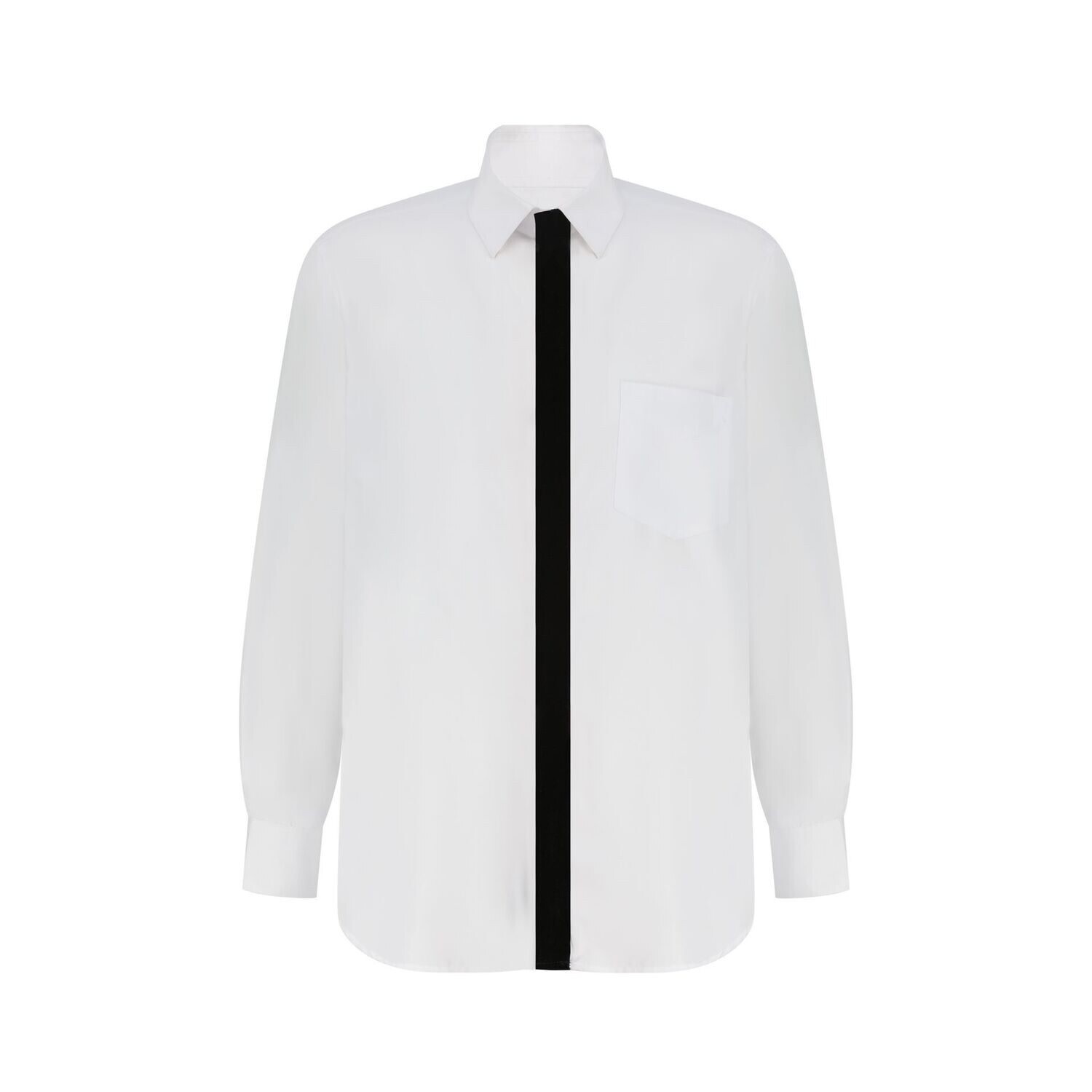 Men’s White / Black White Shirt With Black Velvet Patch Large ch