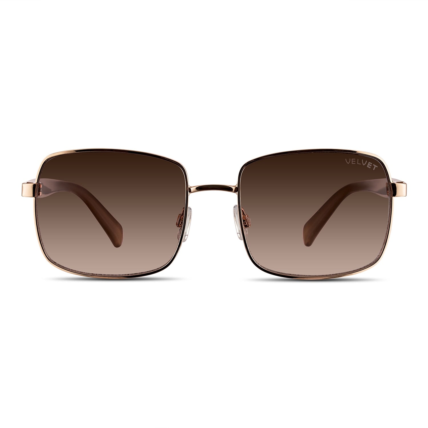 Velvet Eyewear Women's  Navigator Sunglass Style - Ruby - Rose Gold