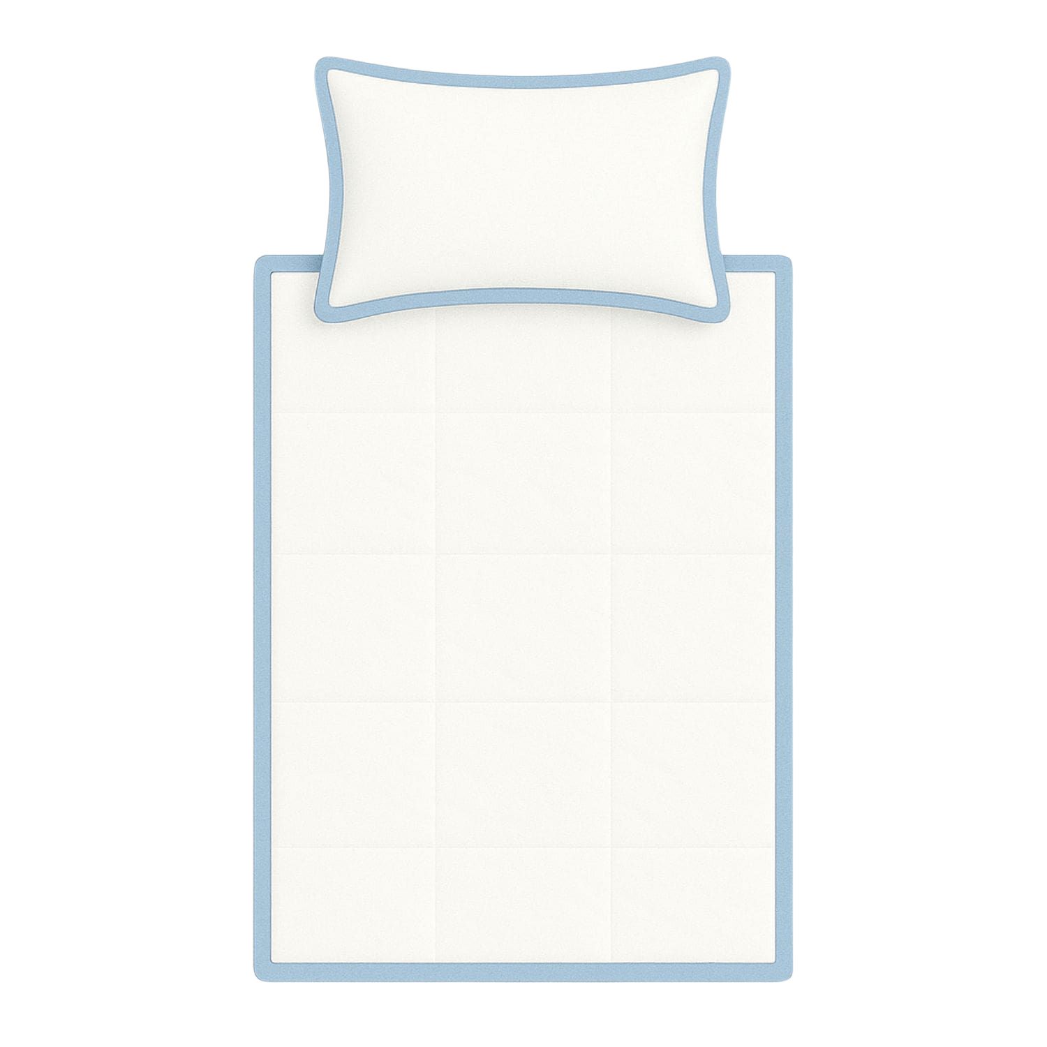 Decoflux Home Blue / White Bedding Set Frame Inner Light Blue Uk Single, Us Twin