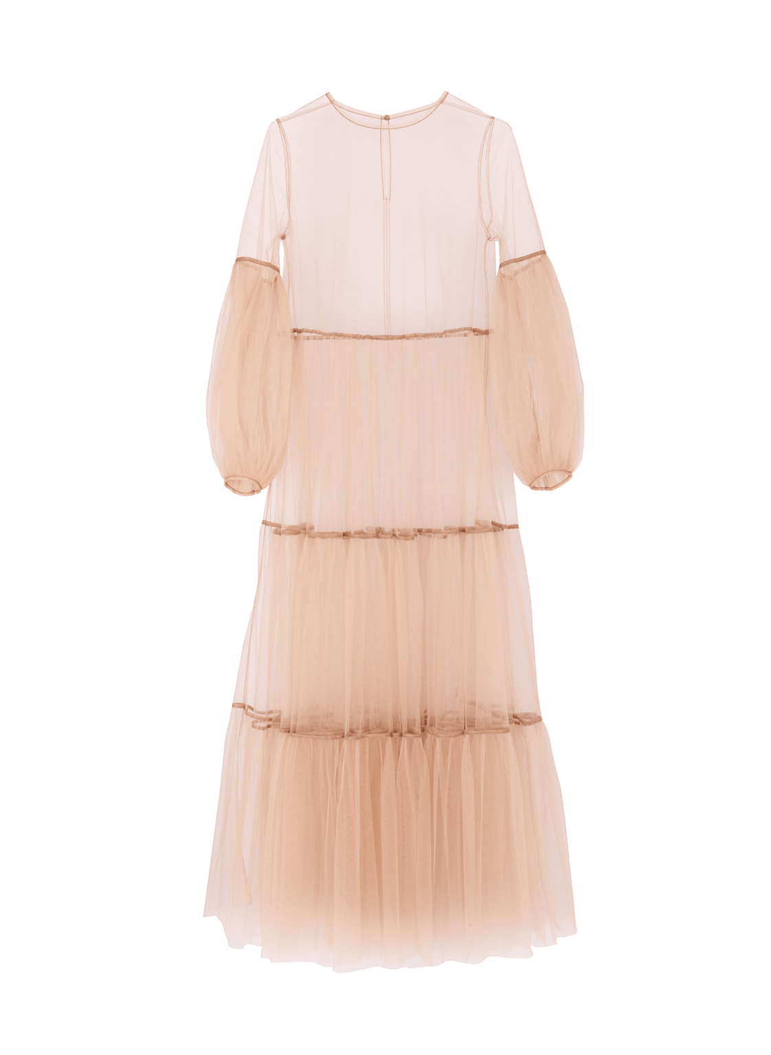 Helene Galwas Women's Neutrals Alena Maxi Tulle Dress Nude In Brown