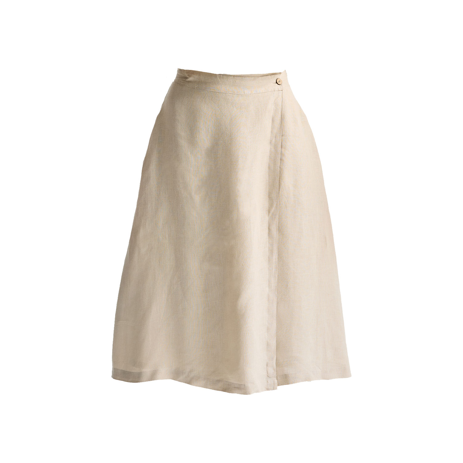 Women's Neutrals Overlap Midi Skirt In Neutral Beige | Extra Large | Reistor