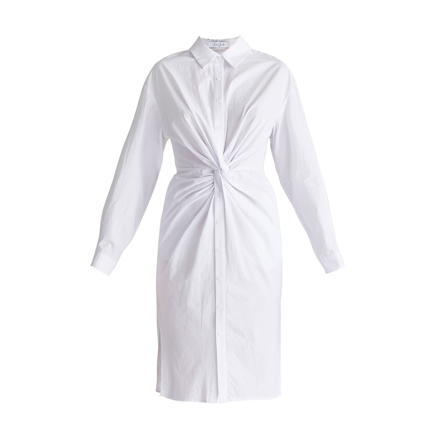Paisie Women's Twist Detail Shirt Dress In White