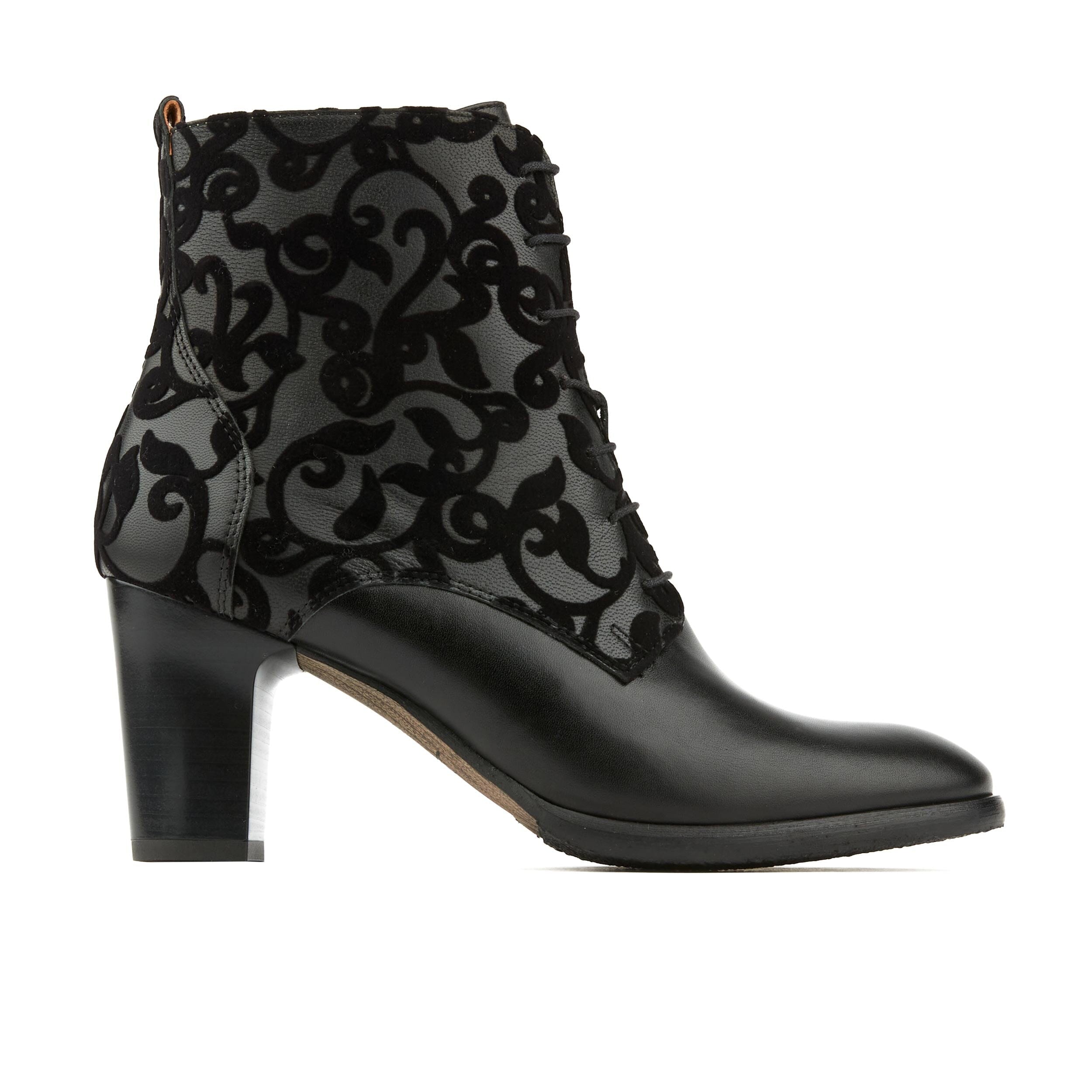 Merlin - Black Floral - Women’s Ankle Boots 8 Uk Embassy London Usa