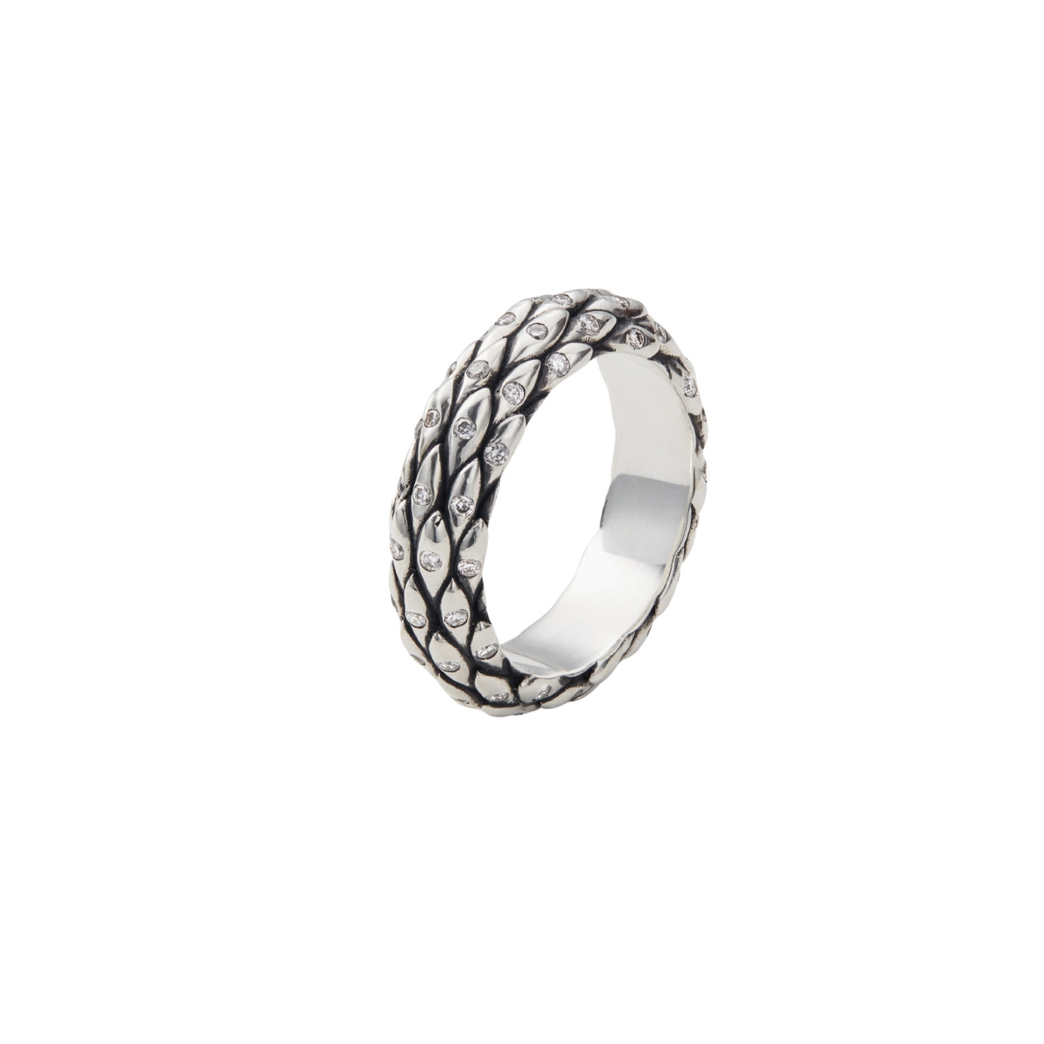 Wild Sons Men's Silver / White Serpent Ring Silver & Diamonds In Multi